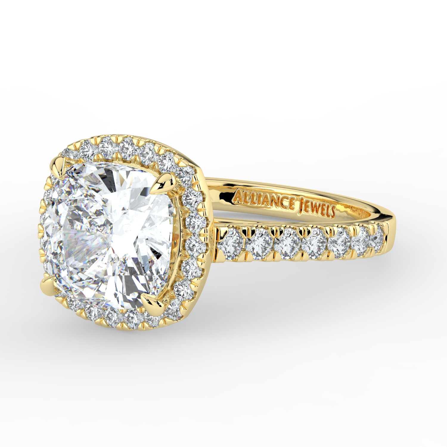 Cushion Classic Halo Engagement Ring