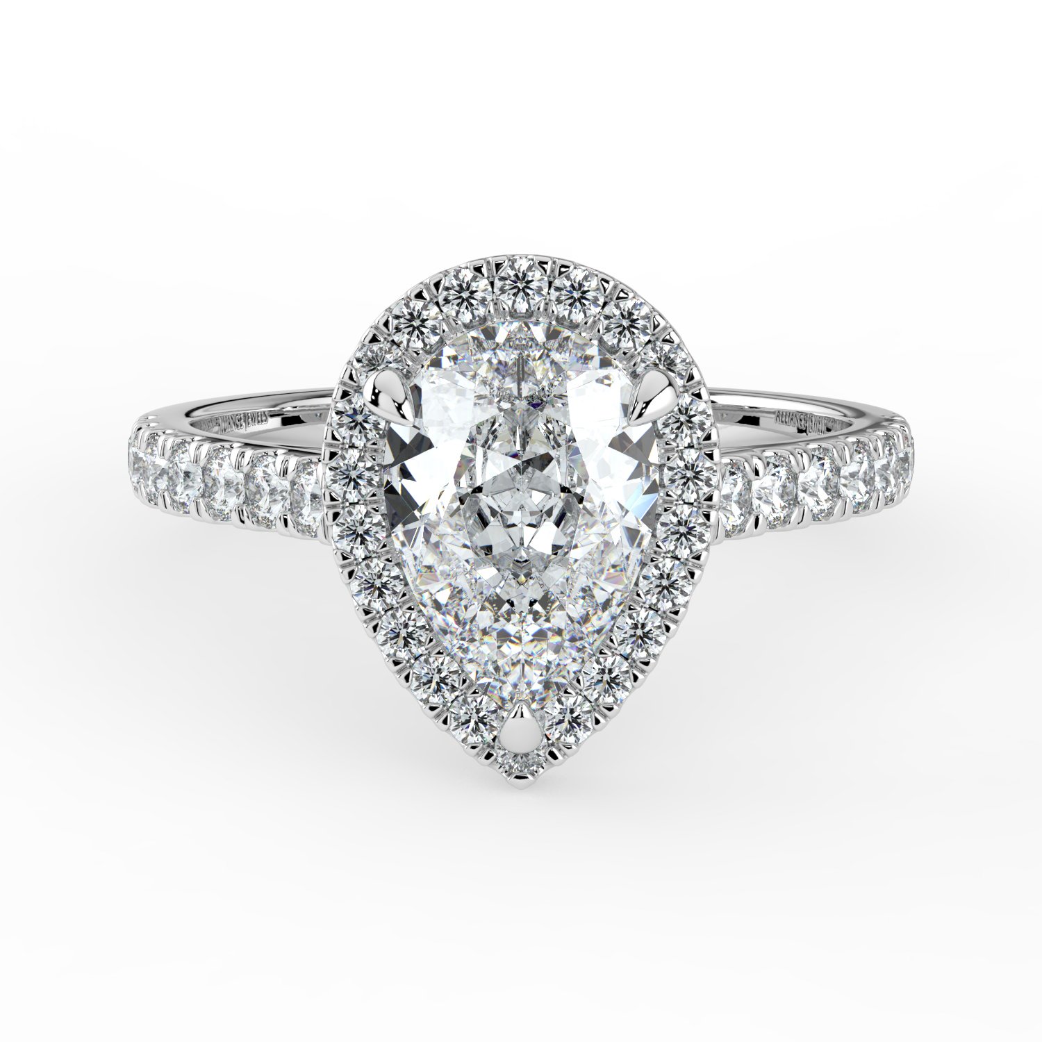 Pear Classic Halo Engagement Ring