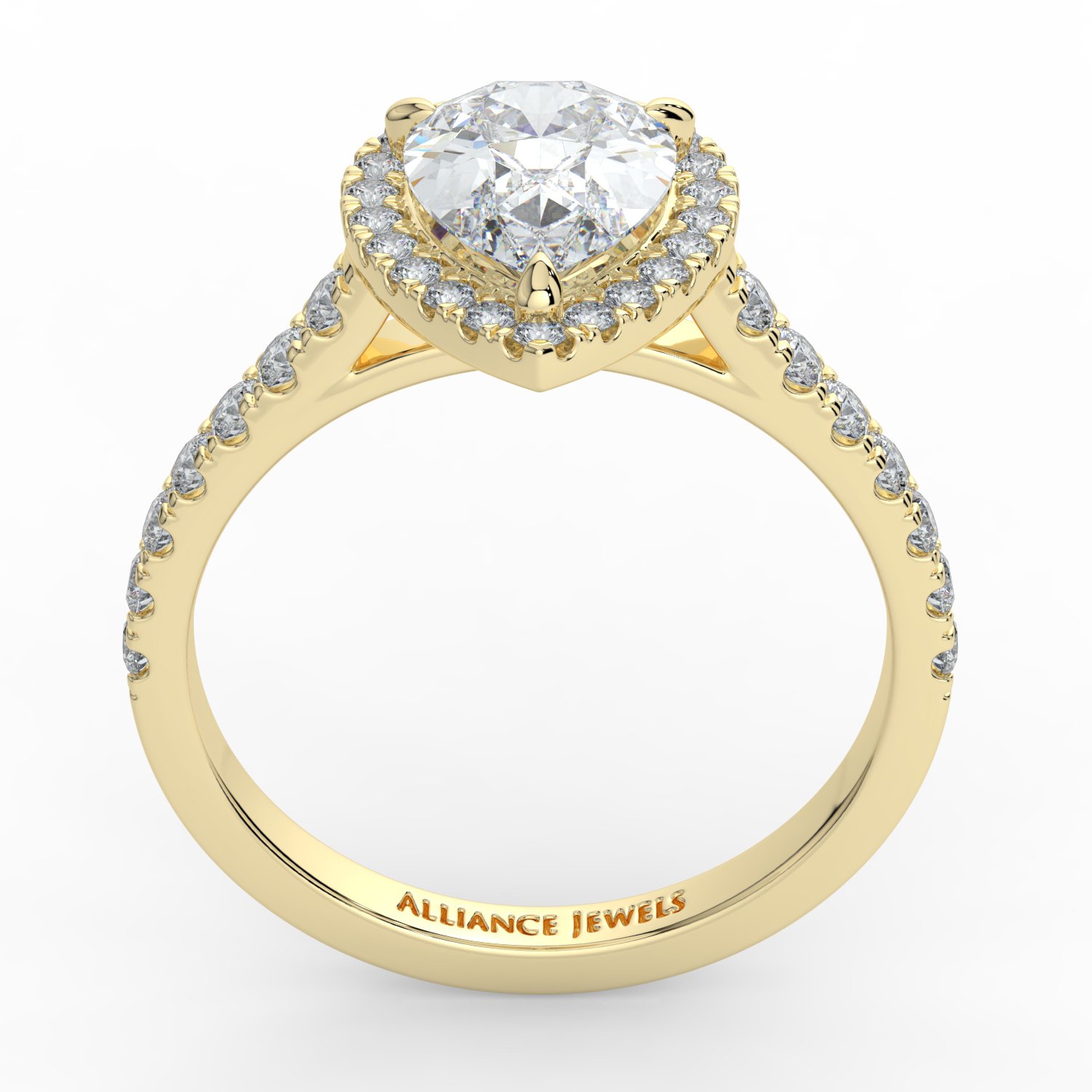 Pear Classic Halo Engagement Ring