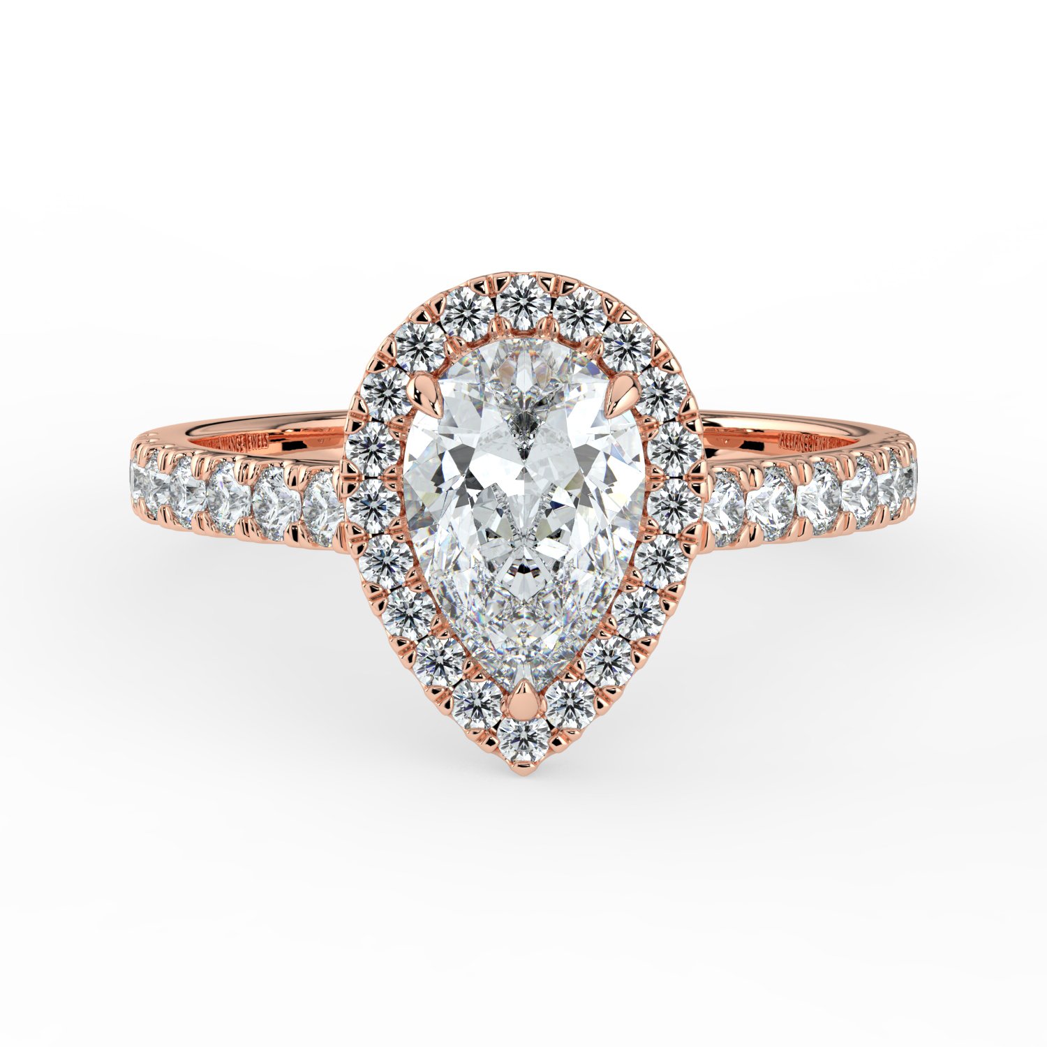 Pear Classic Halo Engagement Ring