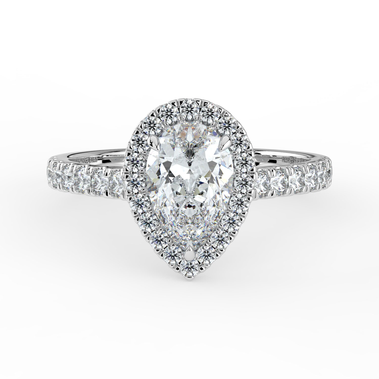 Pear Classic Halo Engagement Ring