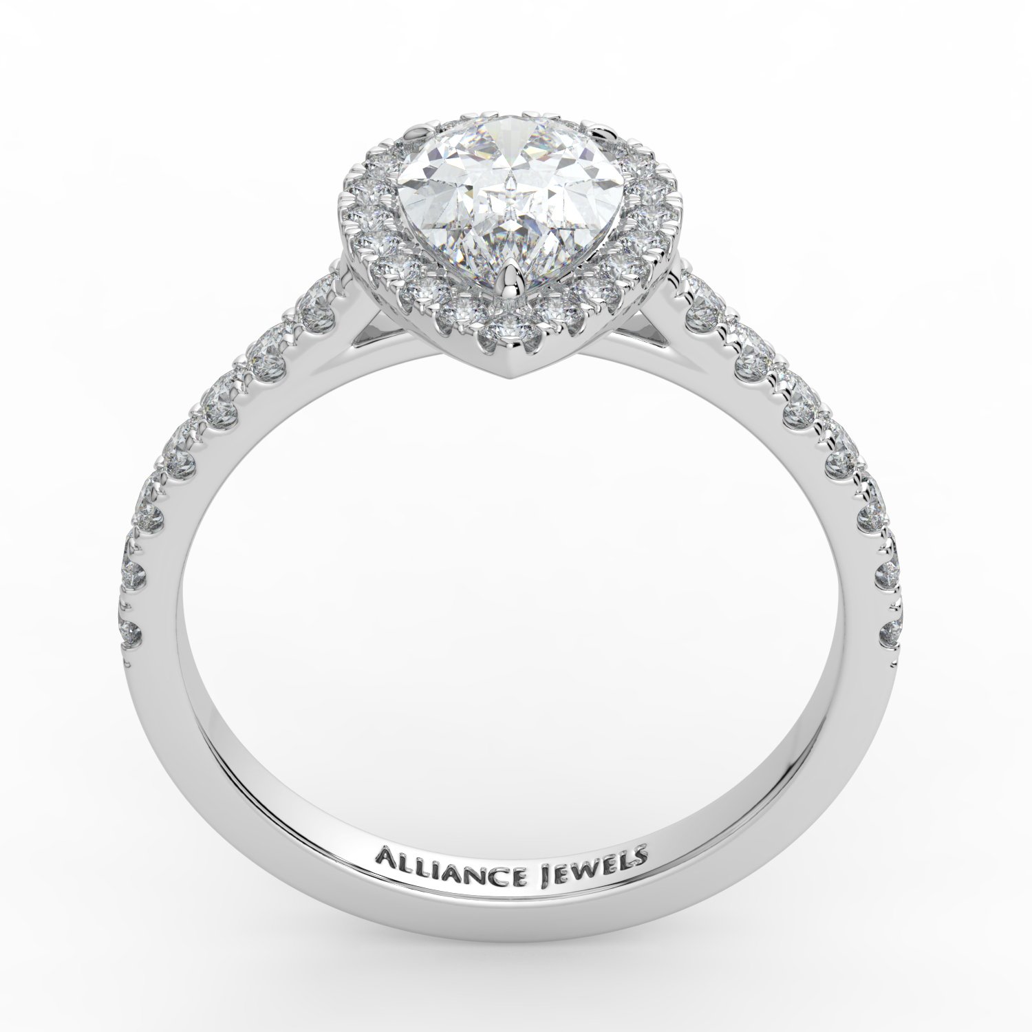 Pear Classic Halo Engagement Ring