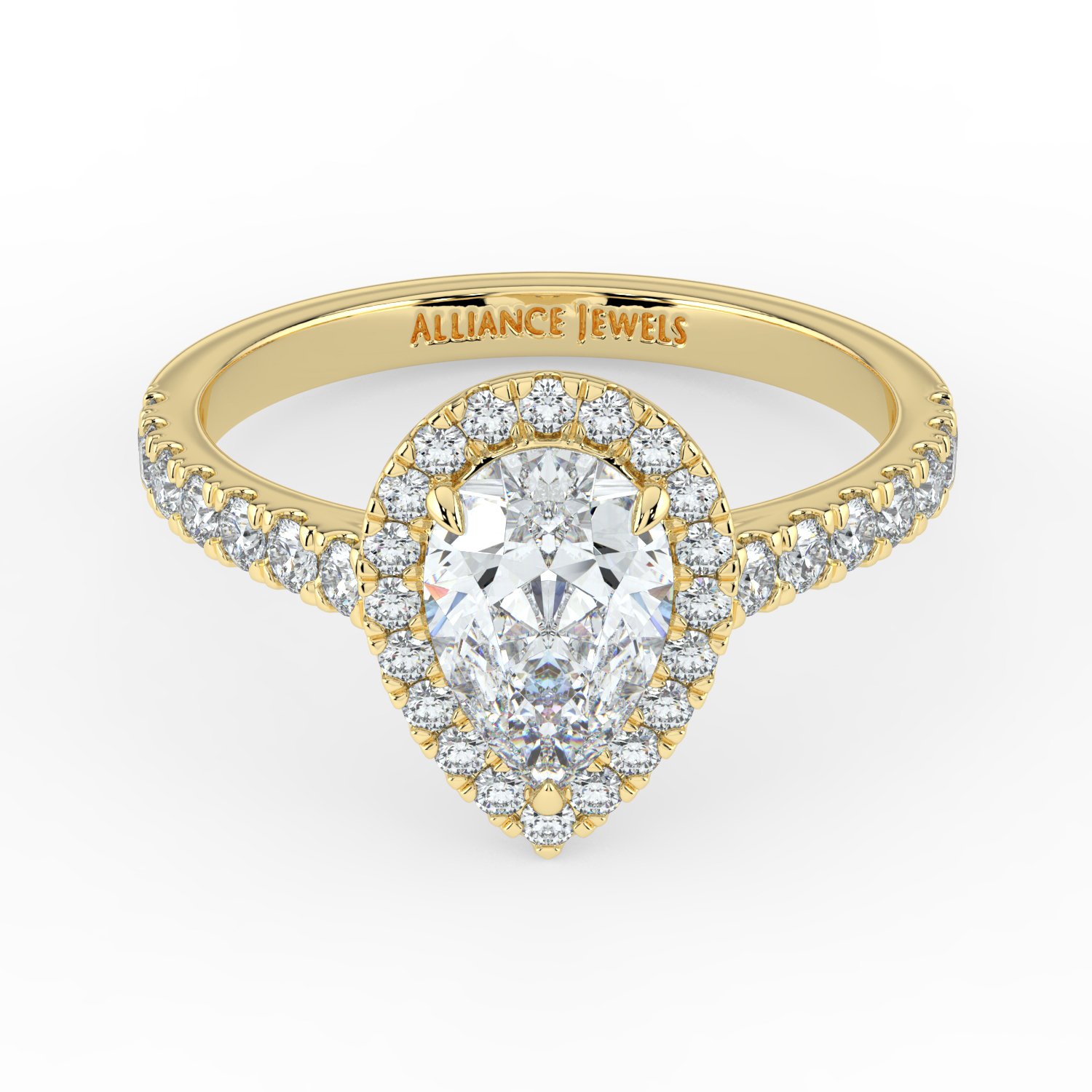 Pear Classic Halo Engagement Ring