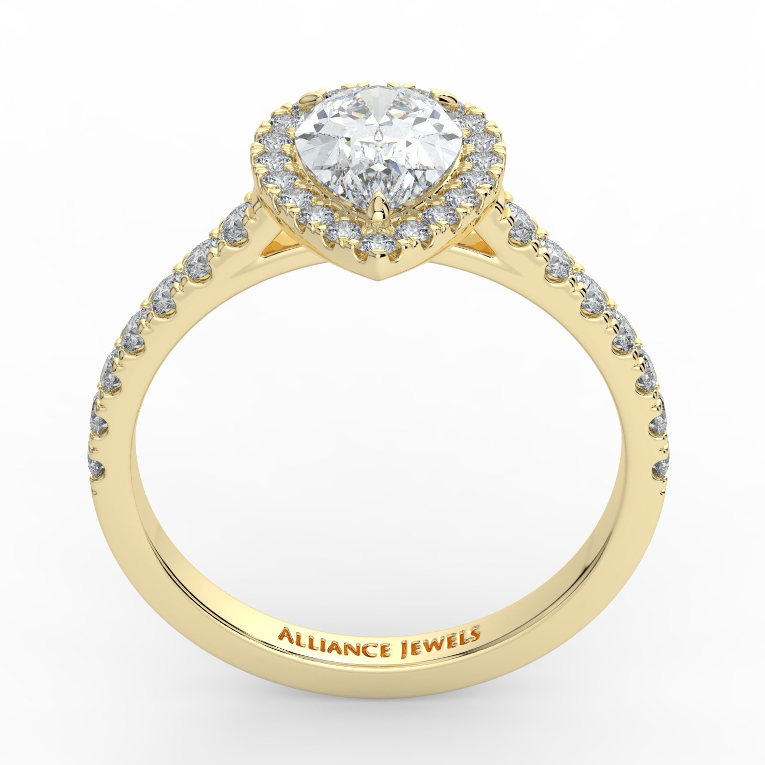 Pear Classic Halo Engagement Ring