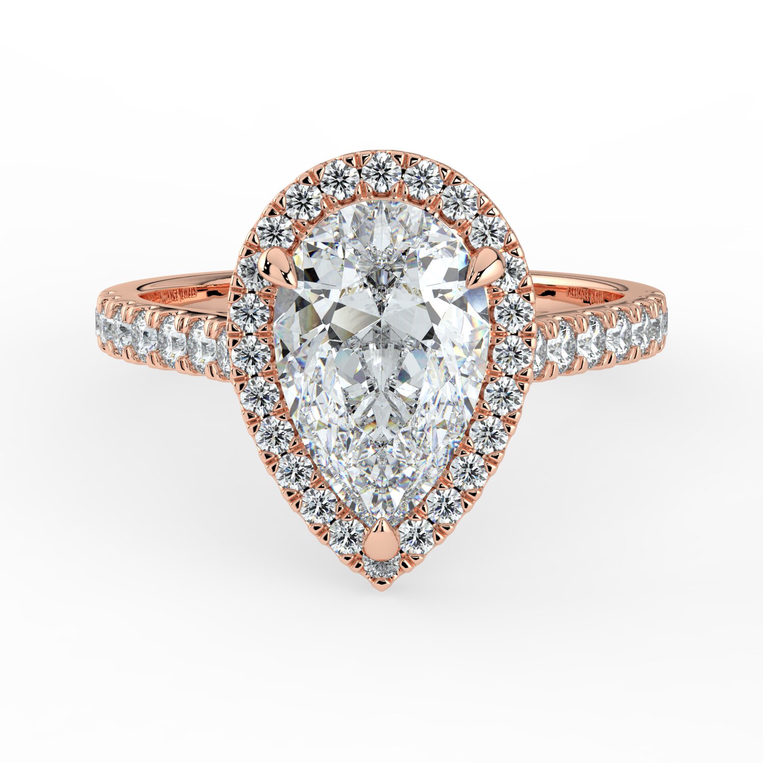 Pear Classic Halo Engagement Ring