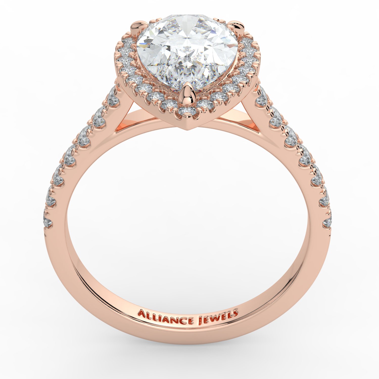 Pear Classic Halo Engagement Ring