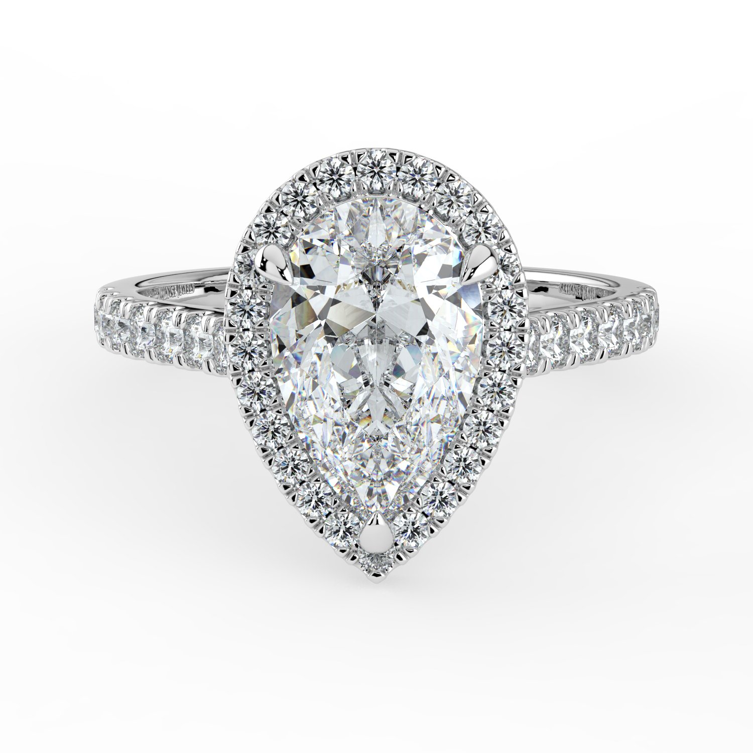 Pear Classic Halo Engagement Ring