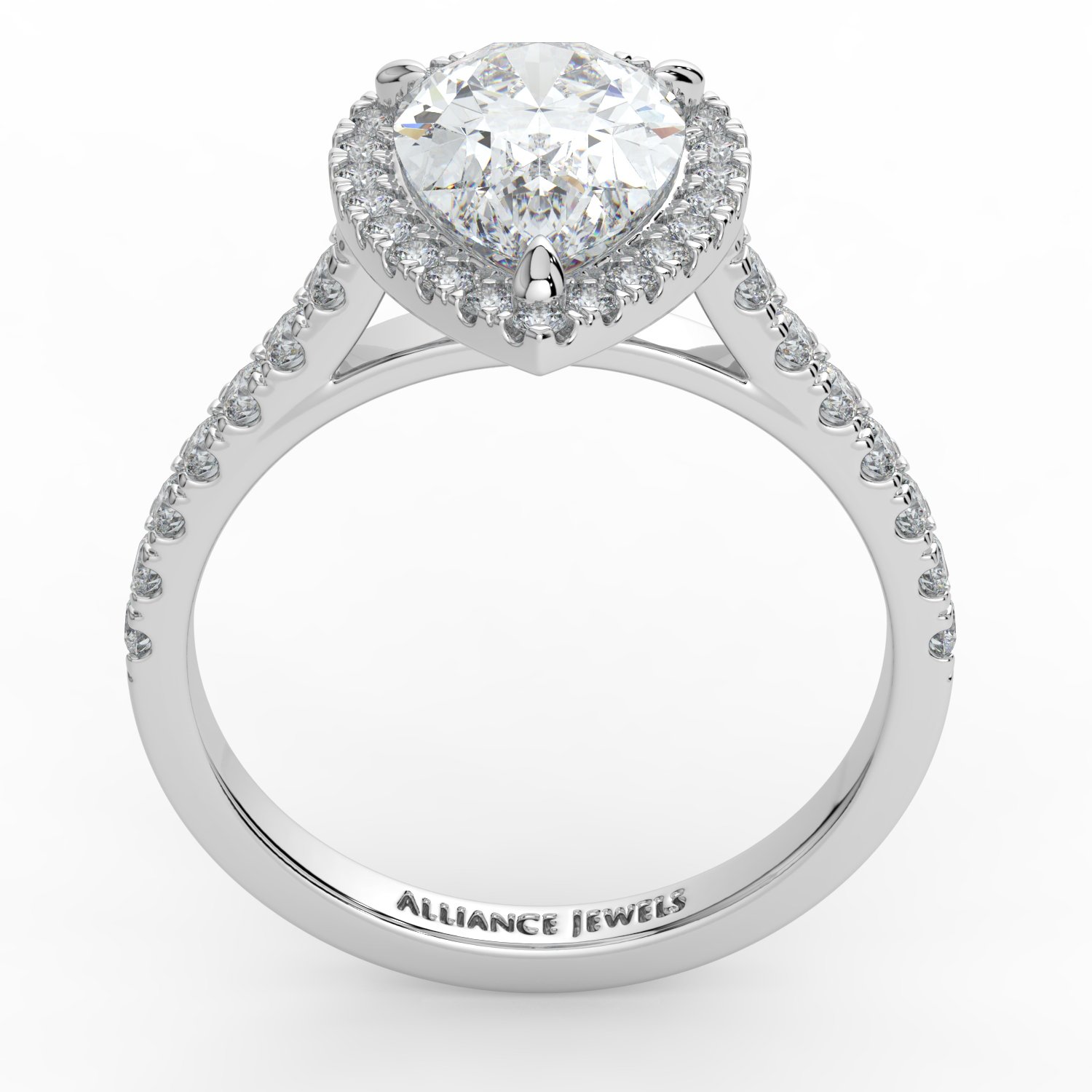 Pear Classic Halo Engagement Ring