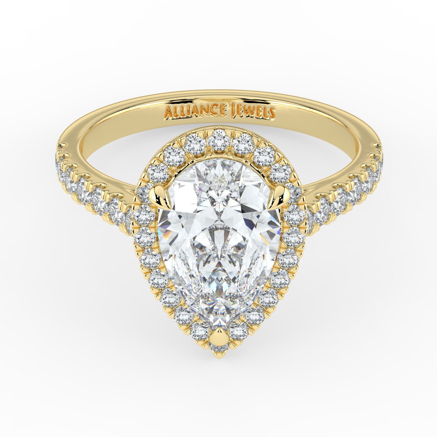 Pear Classic Halo Engagement Ring