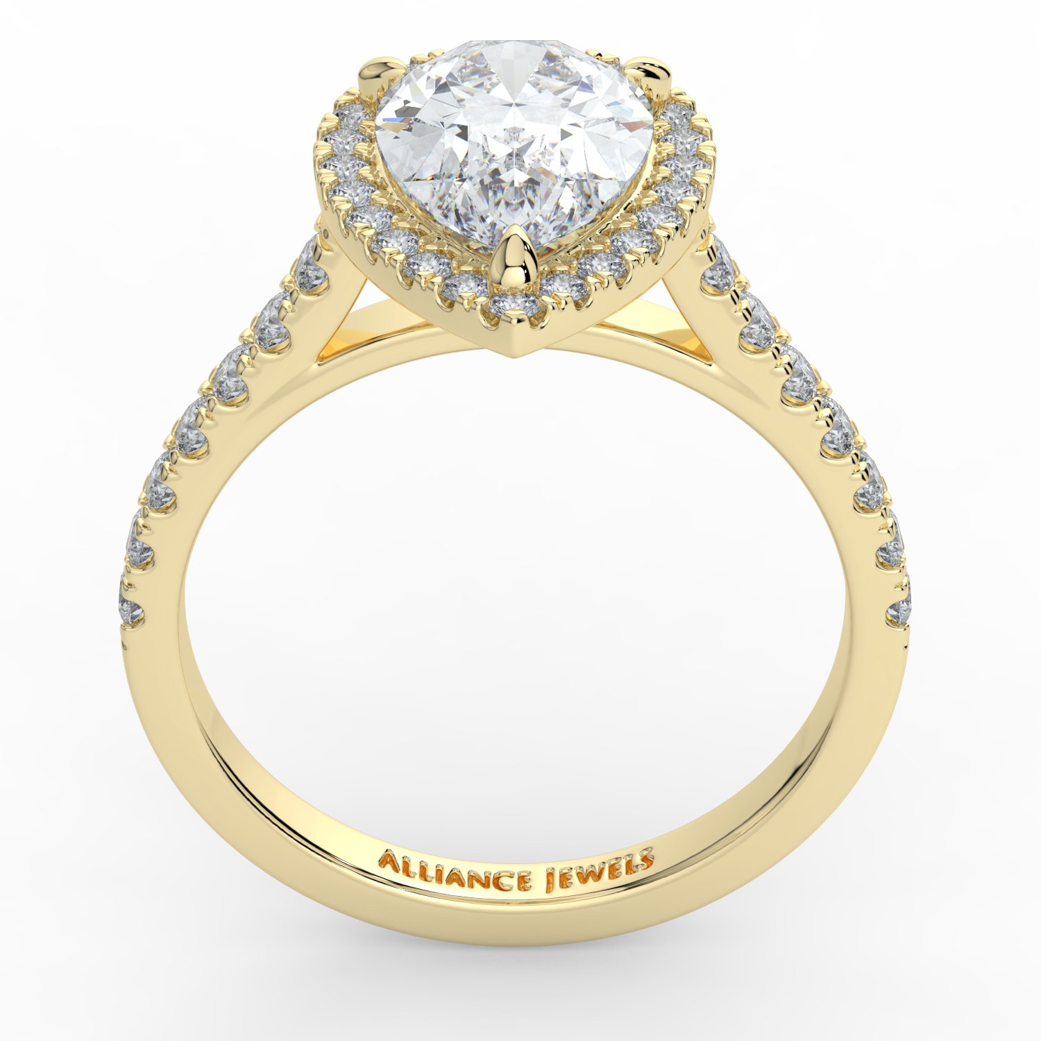 Pear Classic Halo Engagement Ring