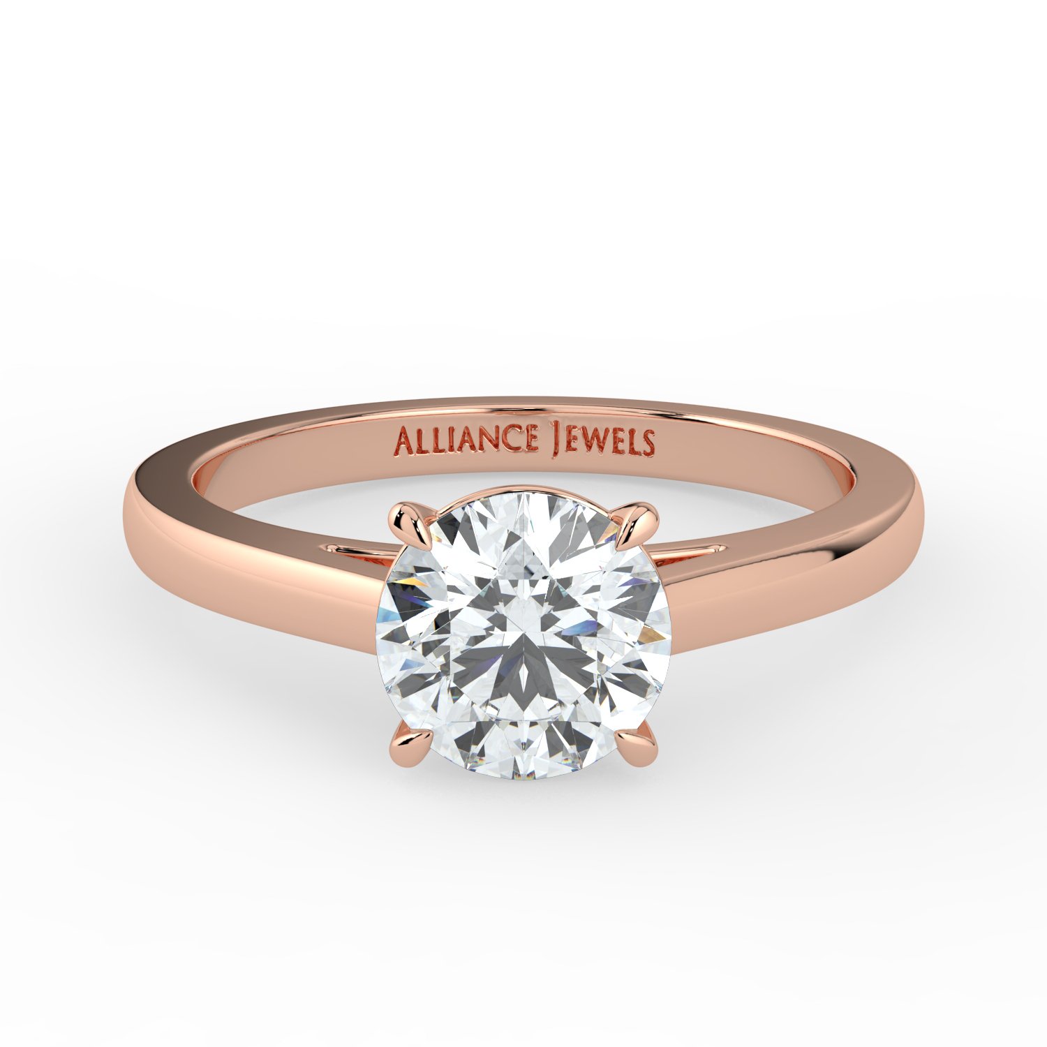 Round Cathedral Engagement Ring