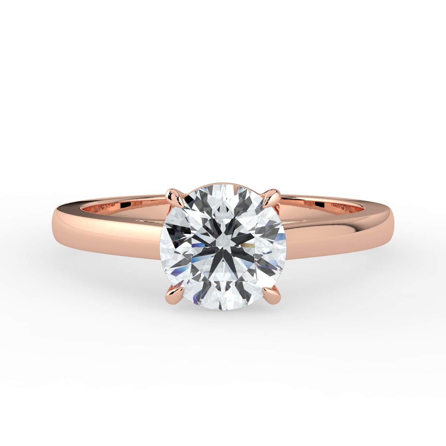 Round Cathedral Engagement Ring