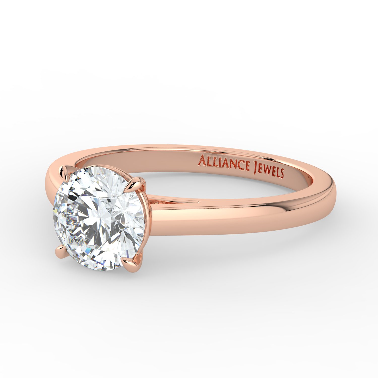 Round Cathedral Engagement Ring