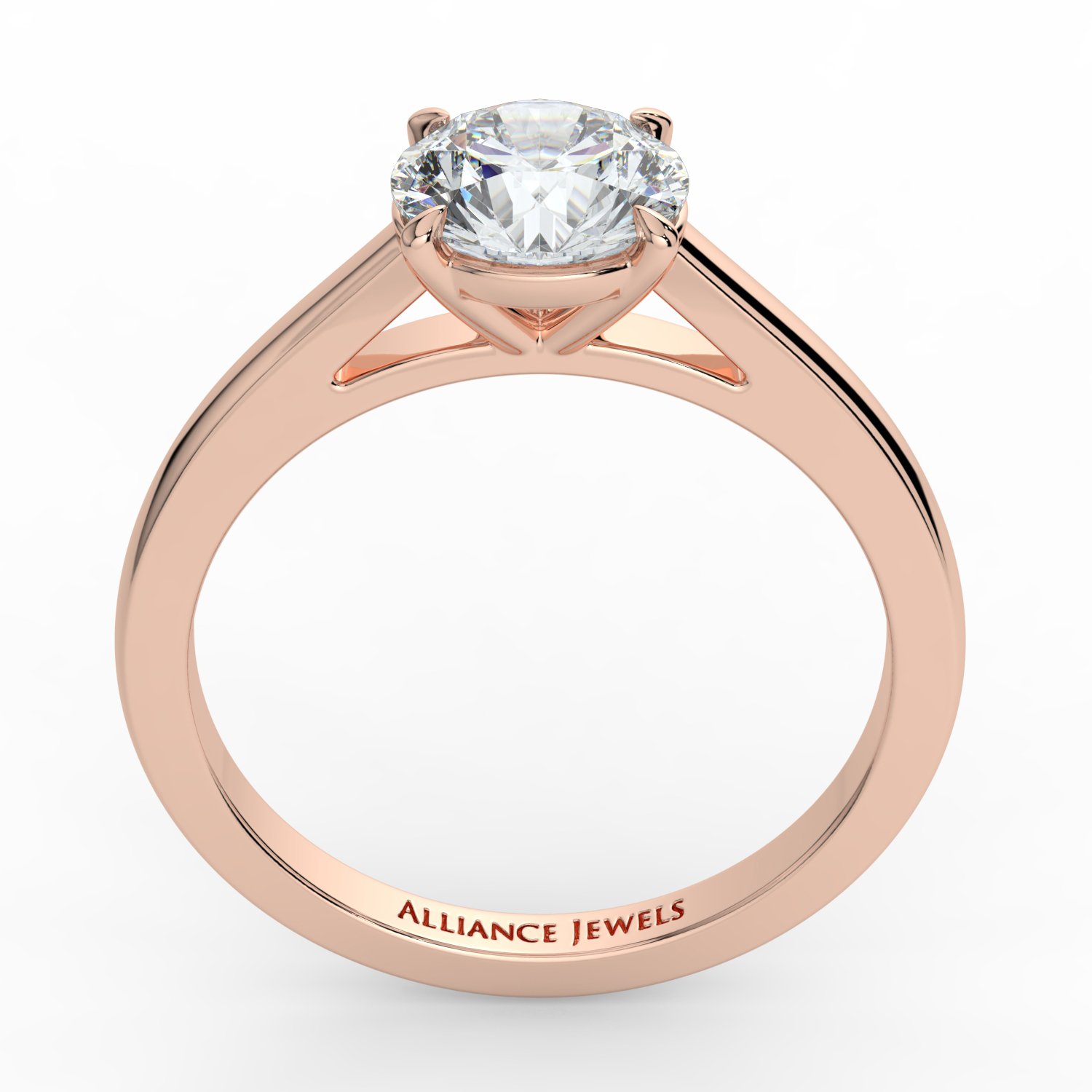 Round Cathedral Engagement Ring