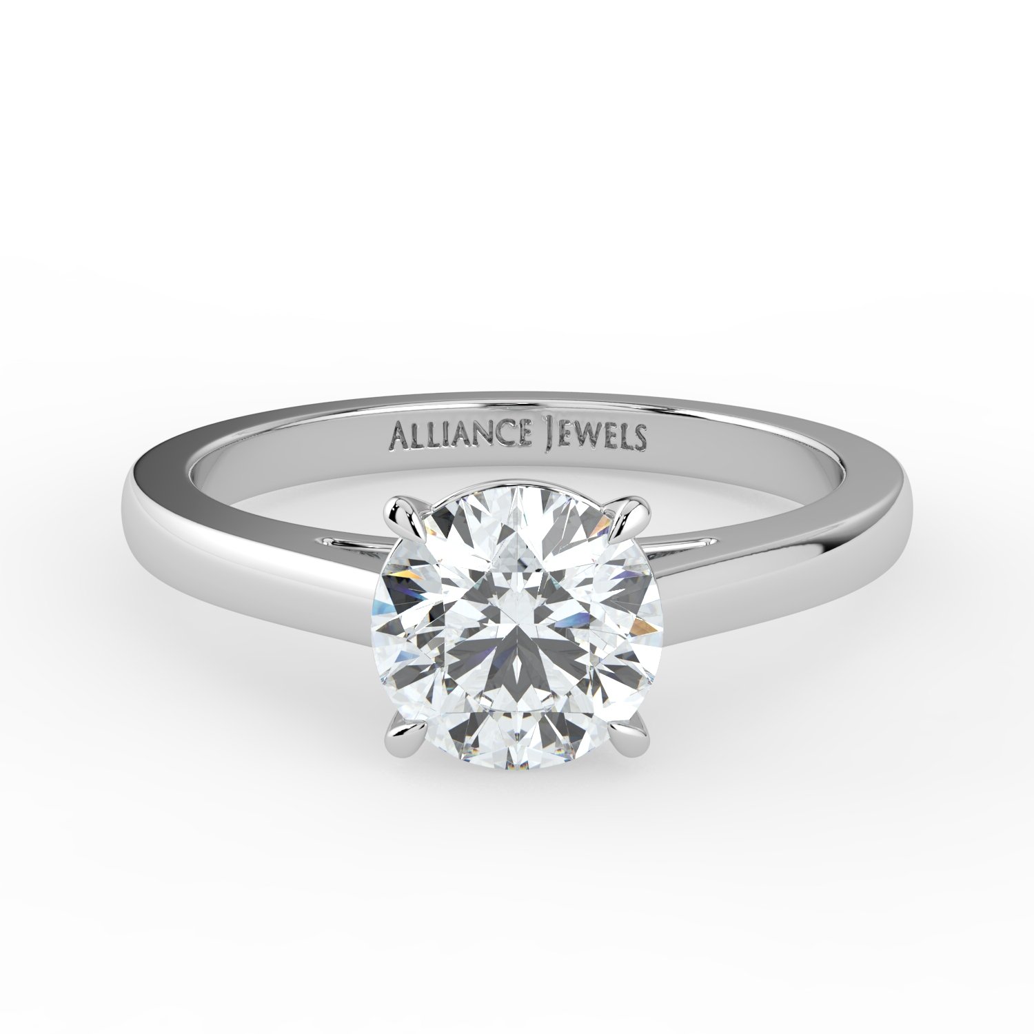 Round Cathedral Engagement Ring