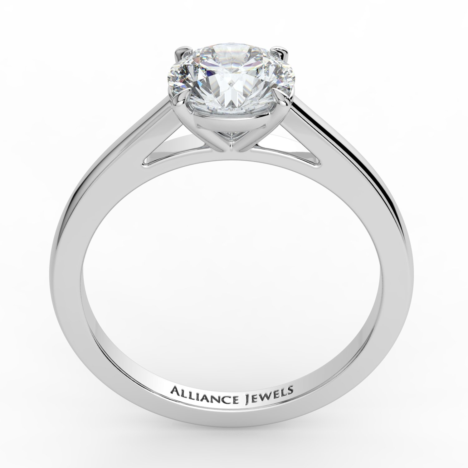 Round Cathedral Engagement Ring