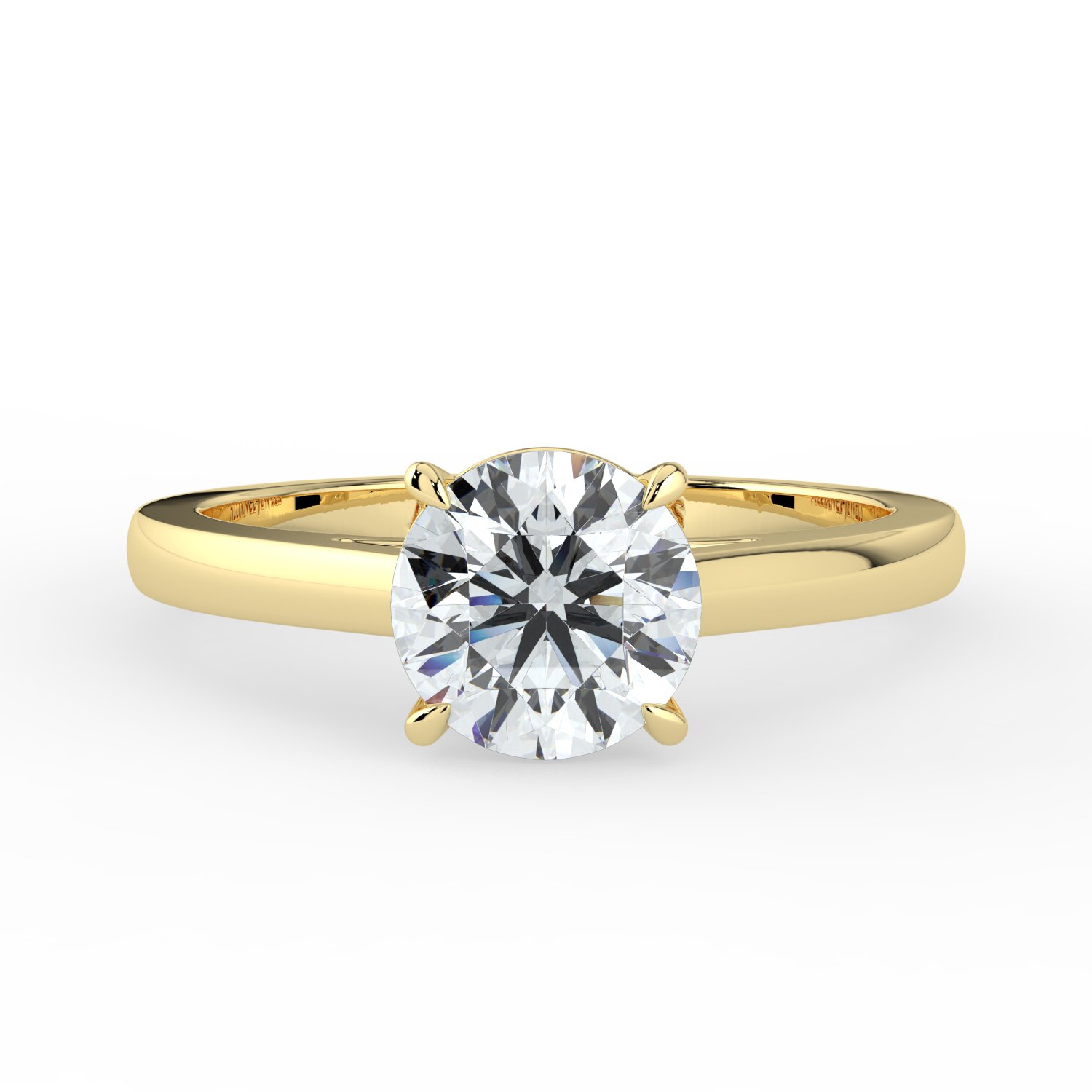 Round Cathedral Engagement Ring