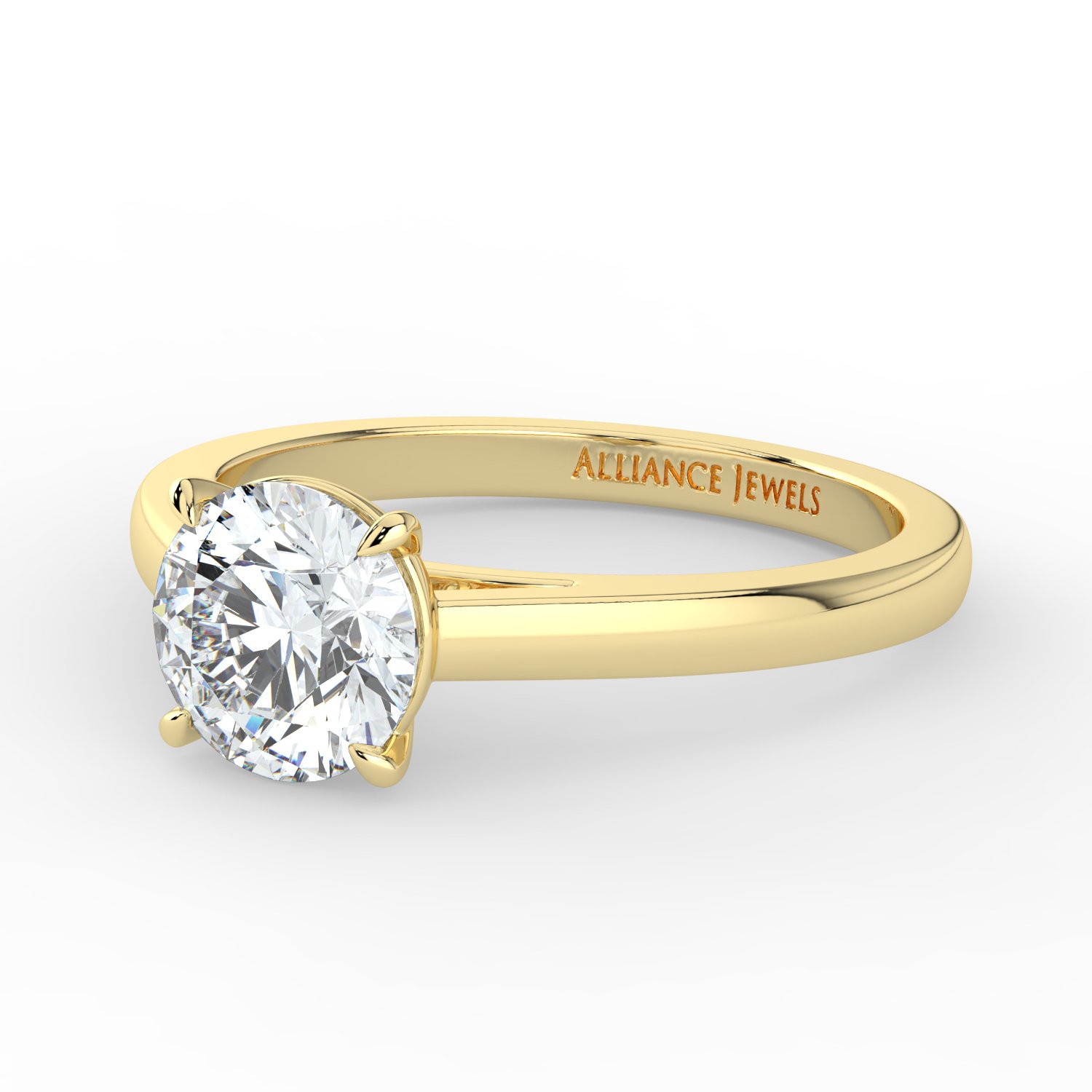 Round Cathedral Engagement Ring