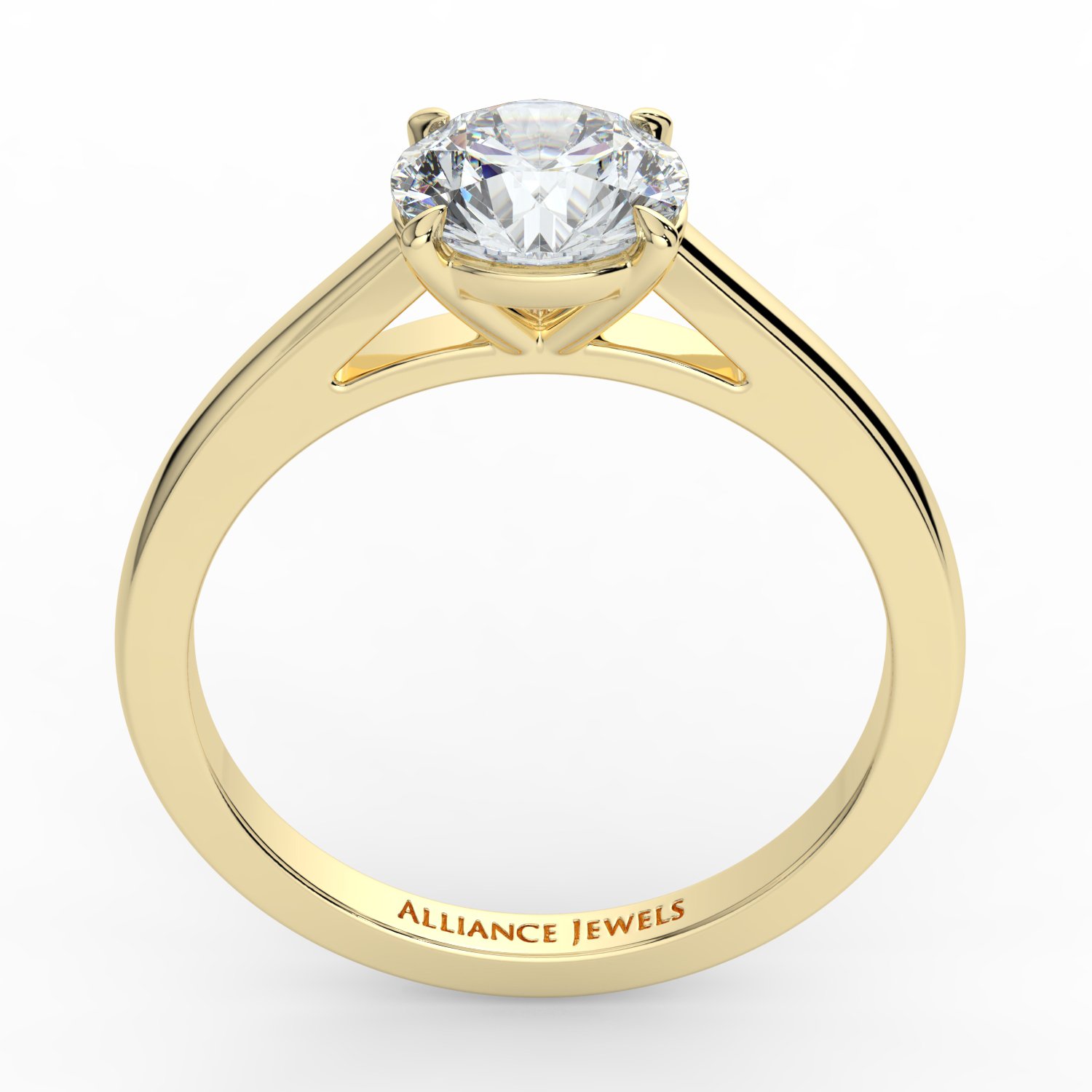 Round Cathedral Engagement Ring