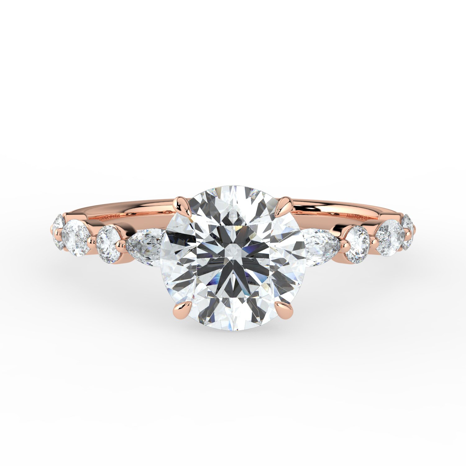 Round - Marquise Round Band Engagment Ring