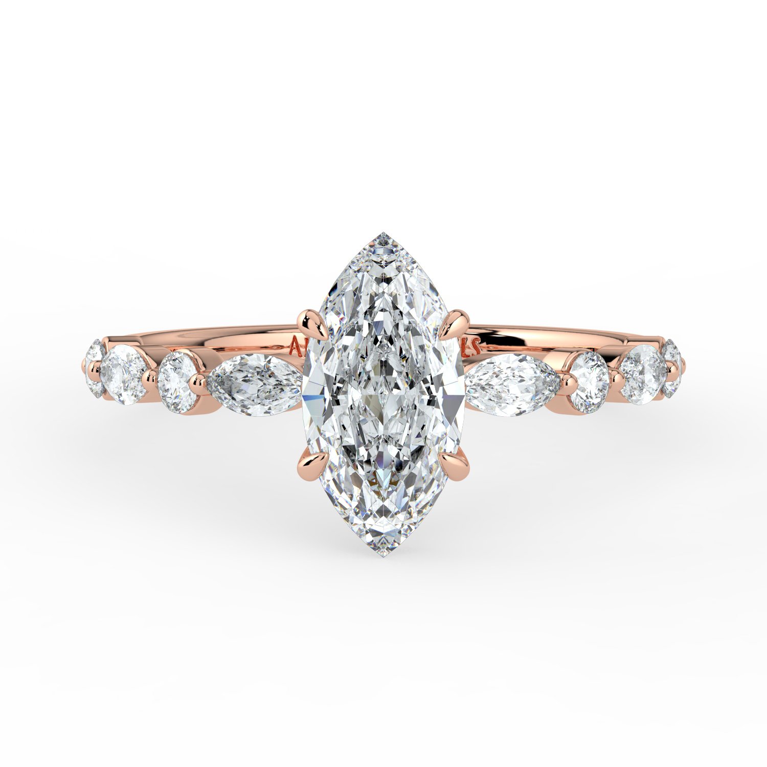 Marquise - Marquise Round Band Engagment Ring