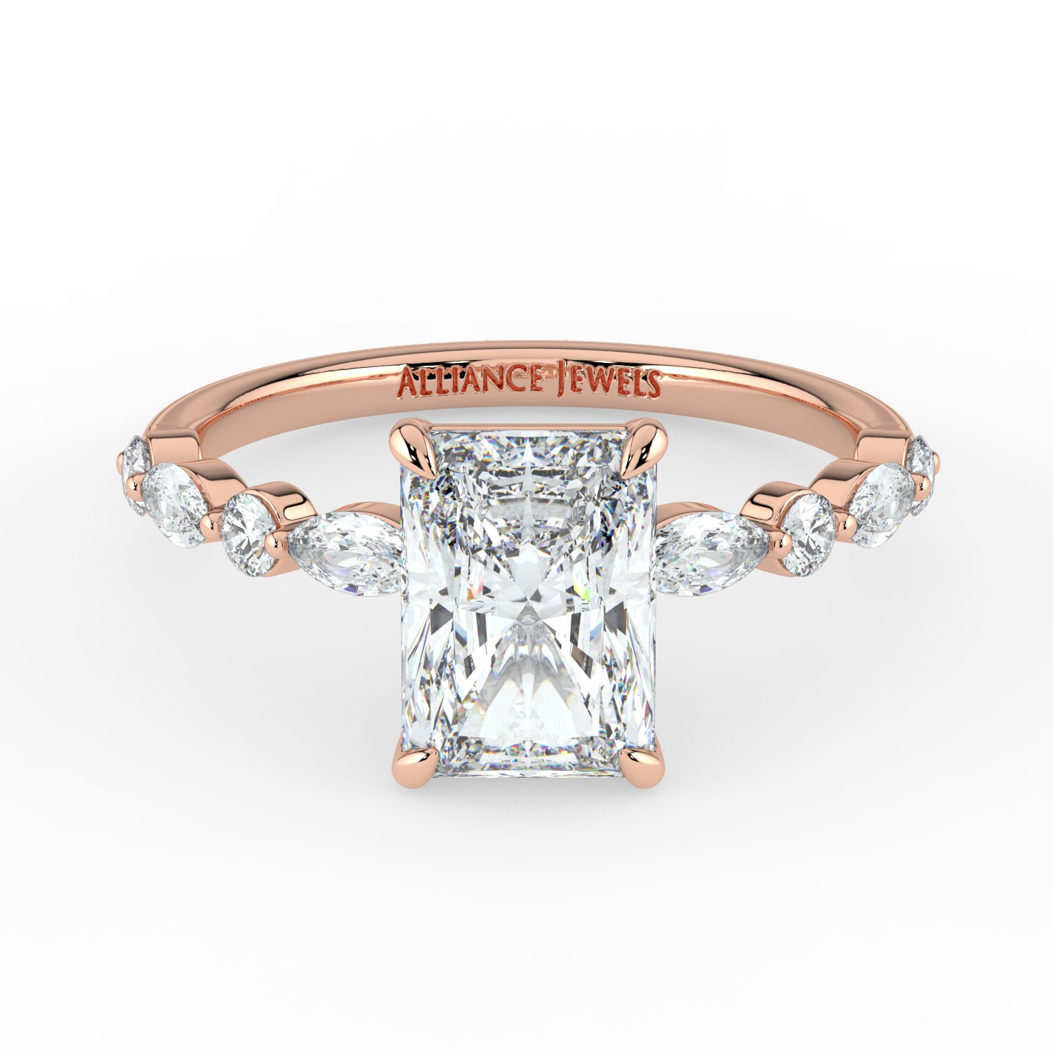 Radiant - Marquise Round Band Engagment Ring