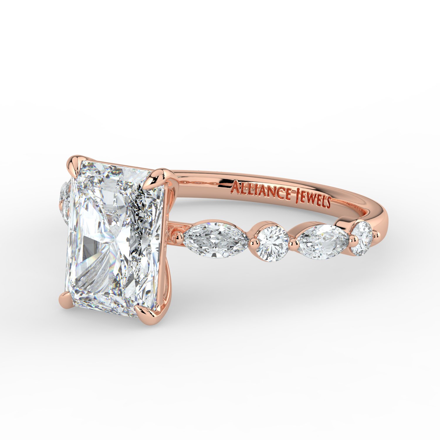 Radiant - Marquise Round Band Engagment Ring