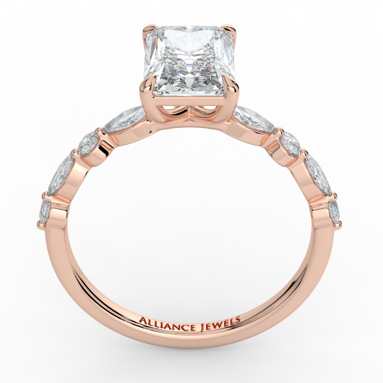 Radiant - Marquise Round Band Engagment Ring