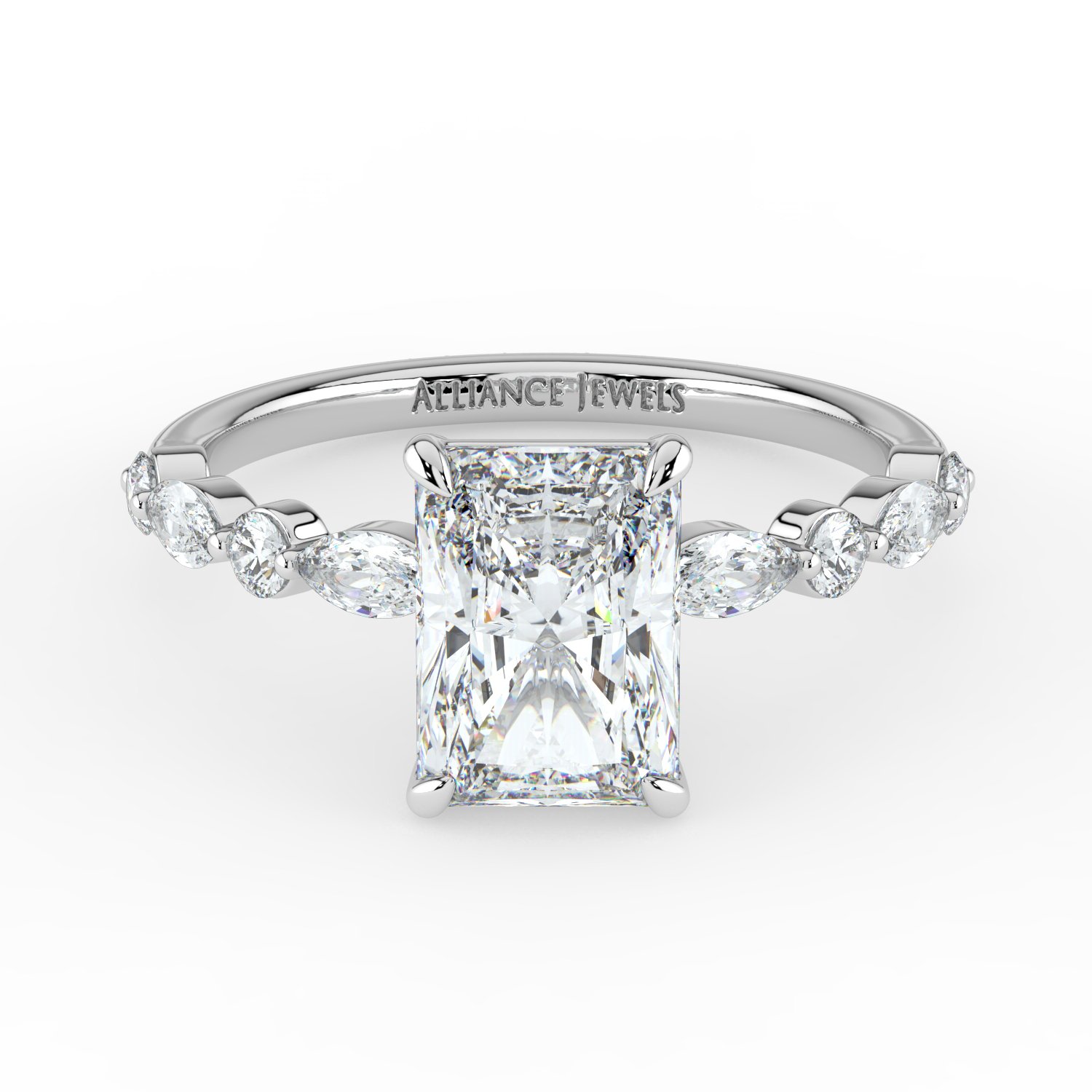 Radiant - Marquise Round Band Engagment Ring