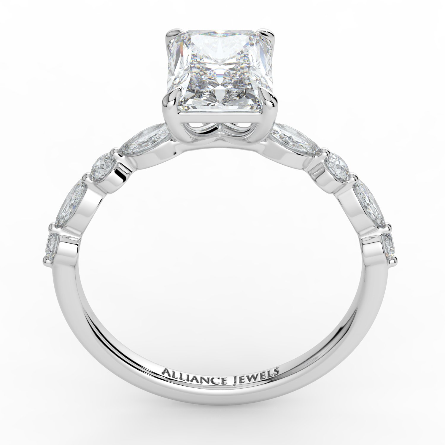 Radiant - Marquise Round Band Engagment Ring