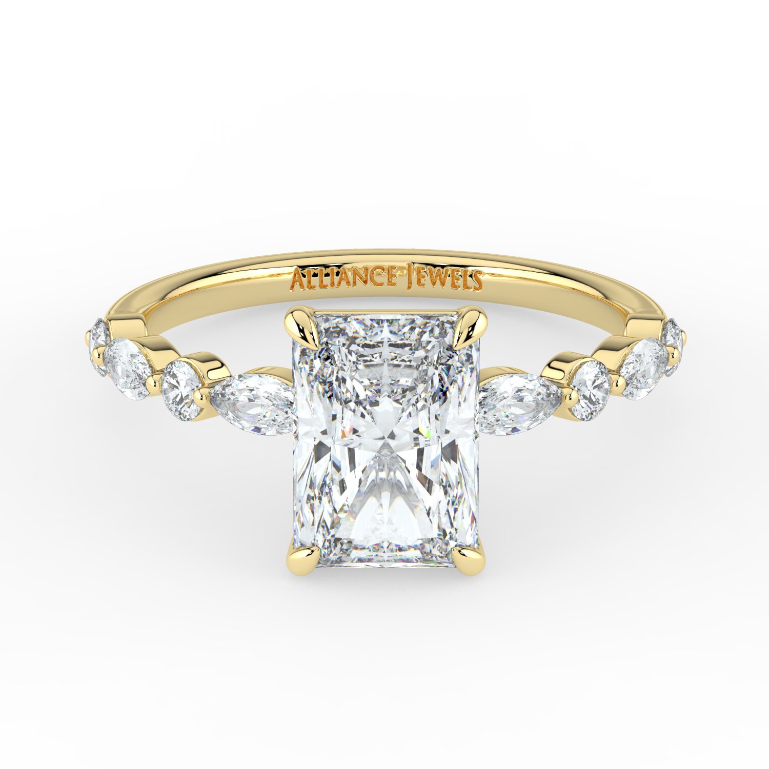 Radiant - Marquise Round Band Engagment Ring