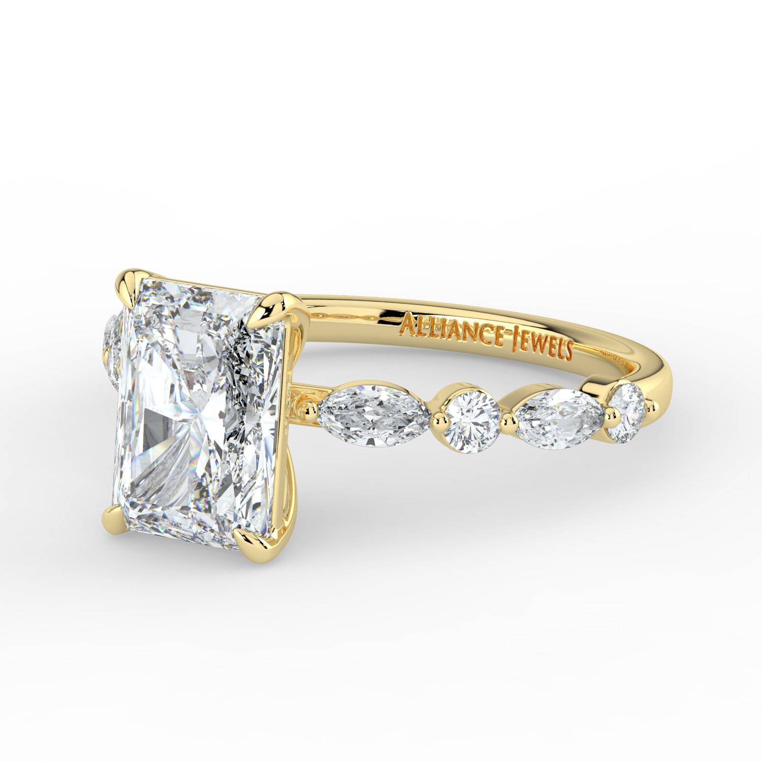 Radiant - Marquise Round Band Engagment Ring