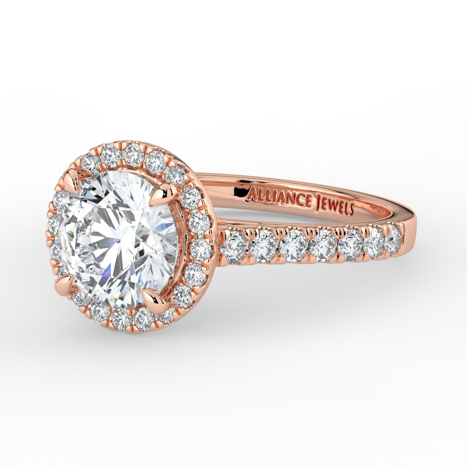 Round Classic Halo Engagement Ring