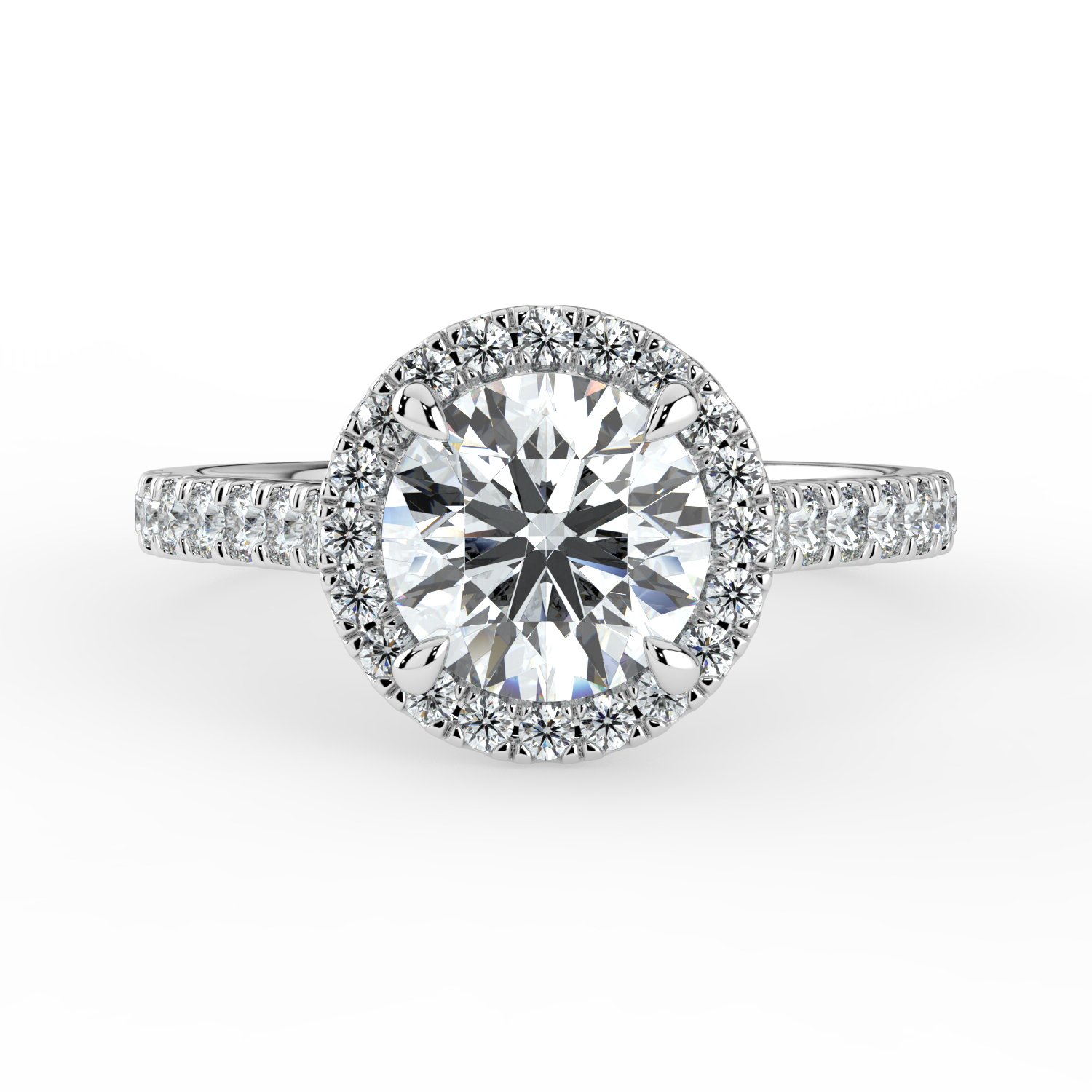 Round Classic Halo Engagement Ring