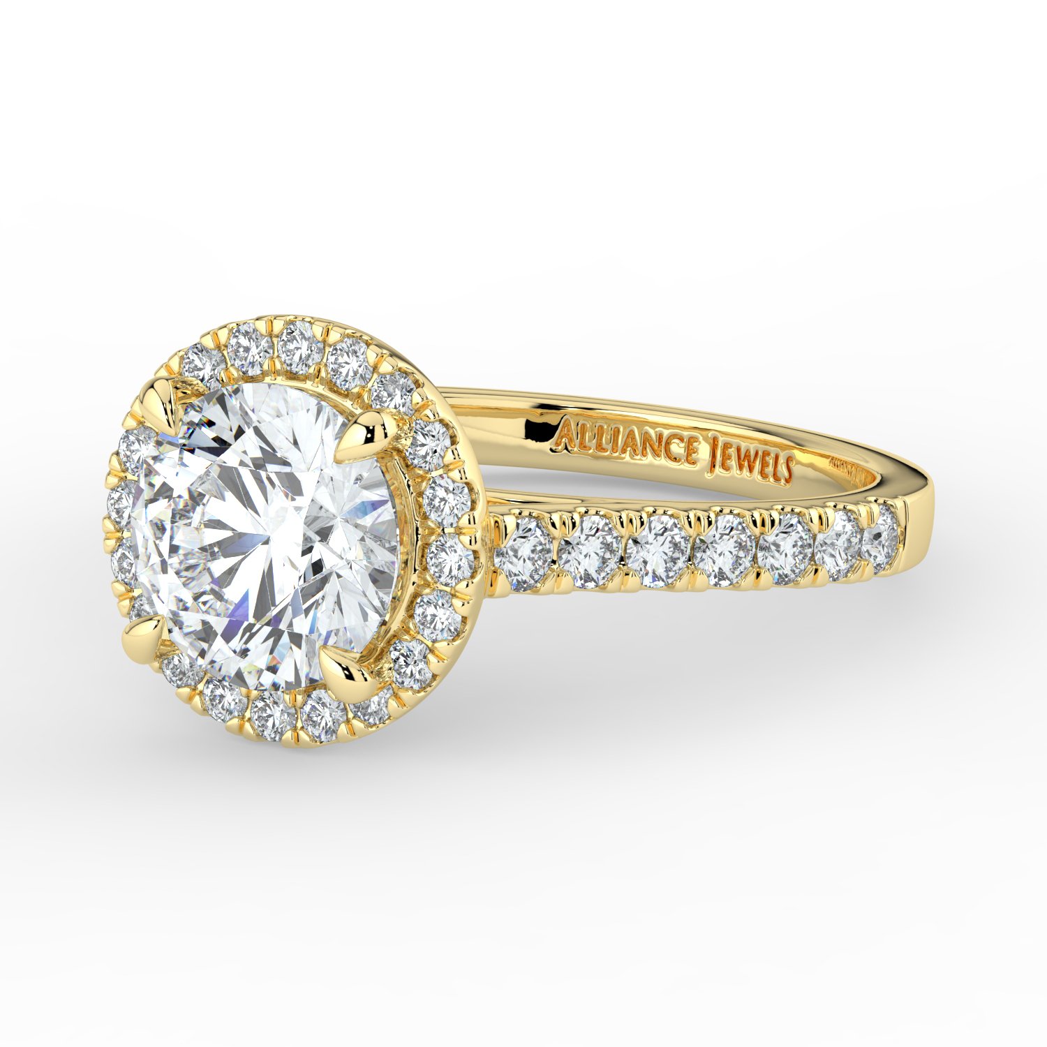 Round Classic Halo Engagement Ring