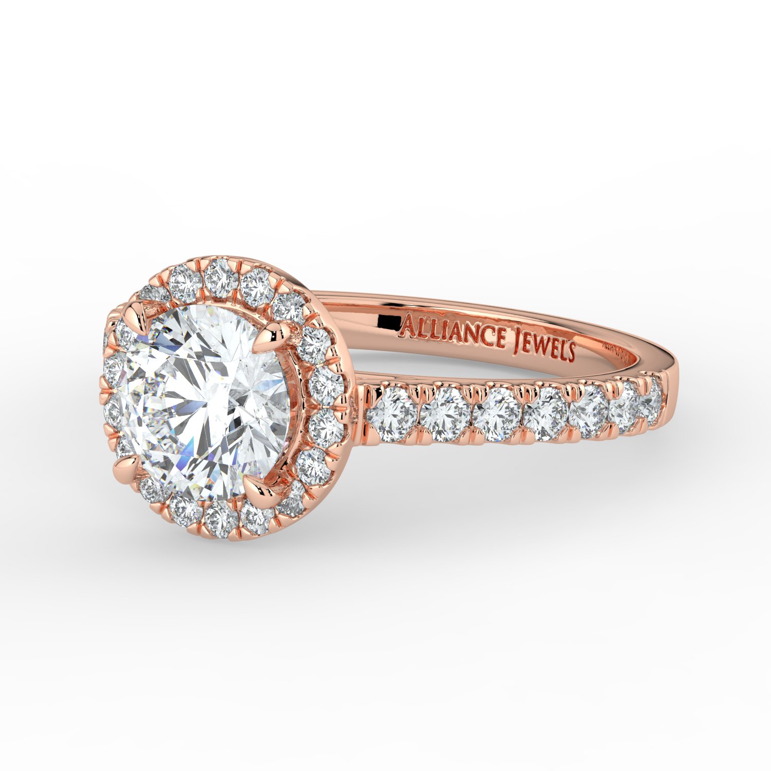 Round Classic Halo Engagement Ring