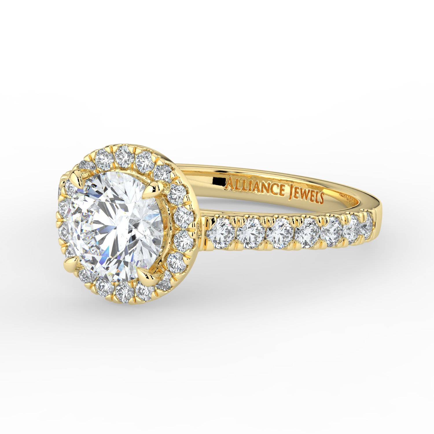 Round Classic Halo Engagement Ring