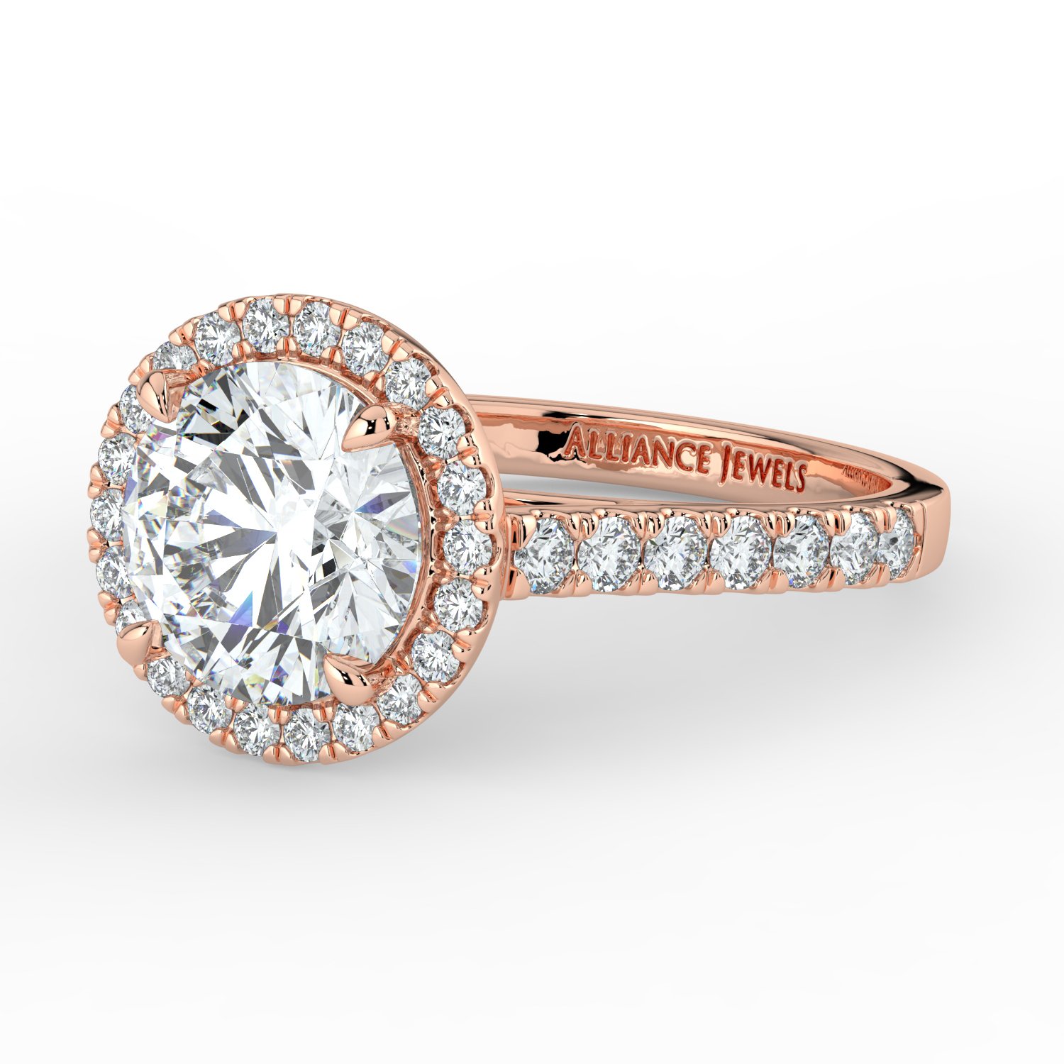 Round Classic Halo Engagement Ring