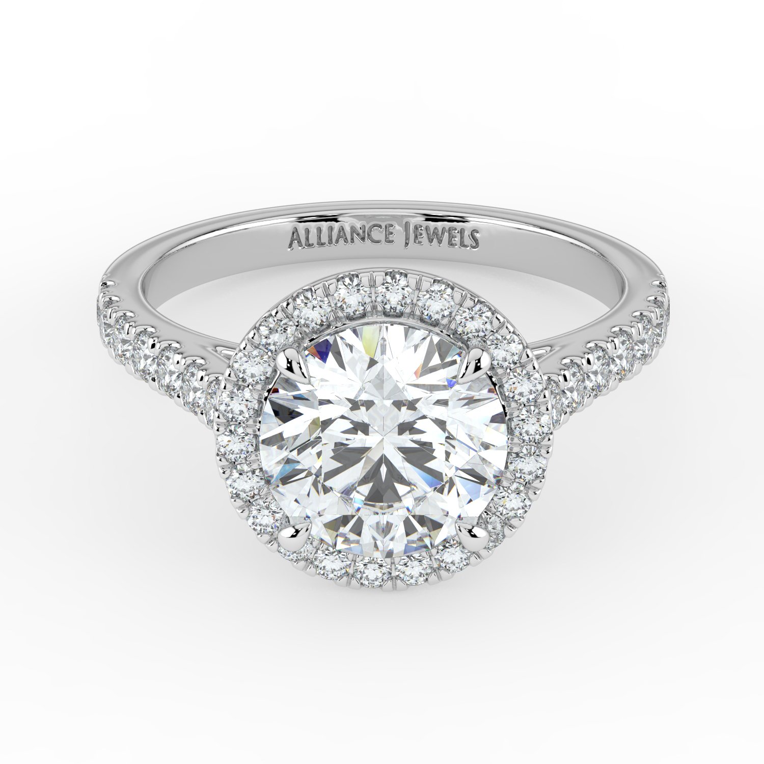 Round Classic Halo Engagement Ring