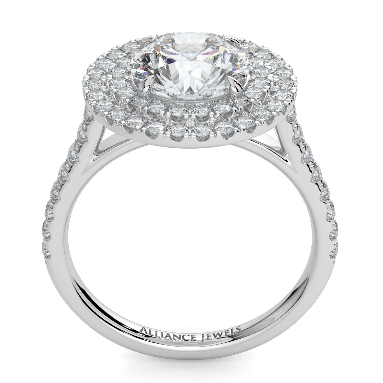 Round Double Halo Engagement Ring