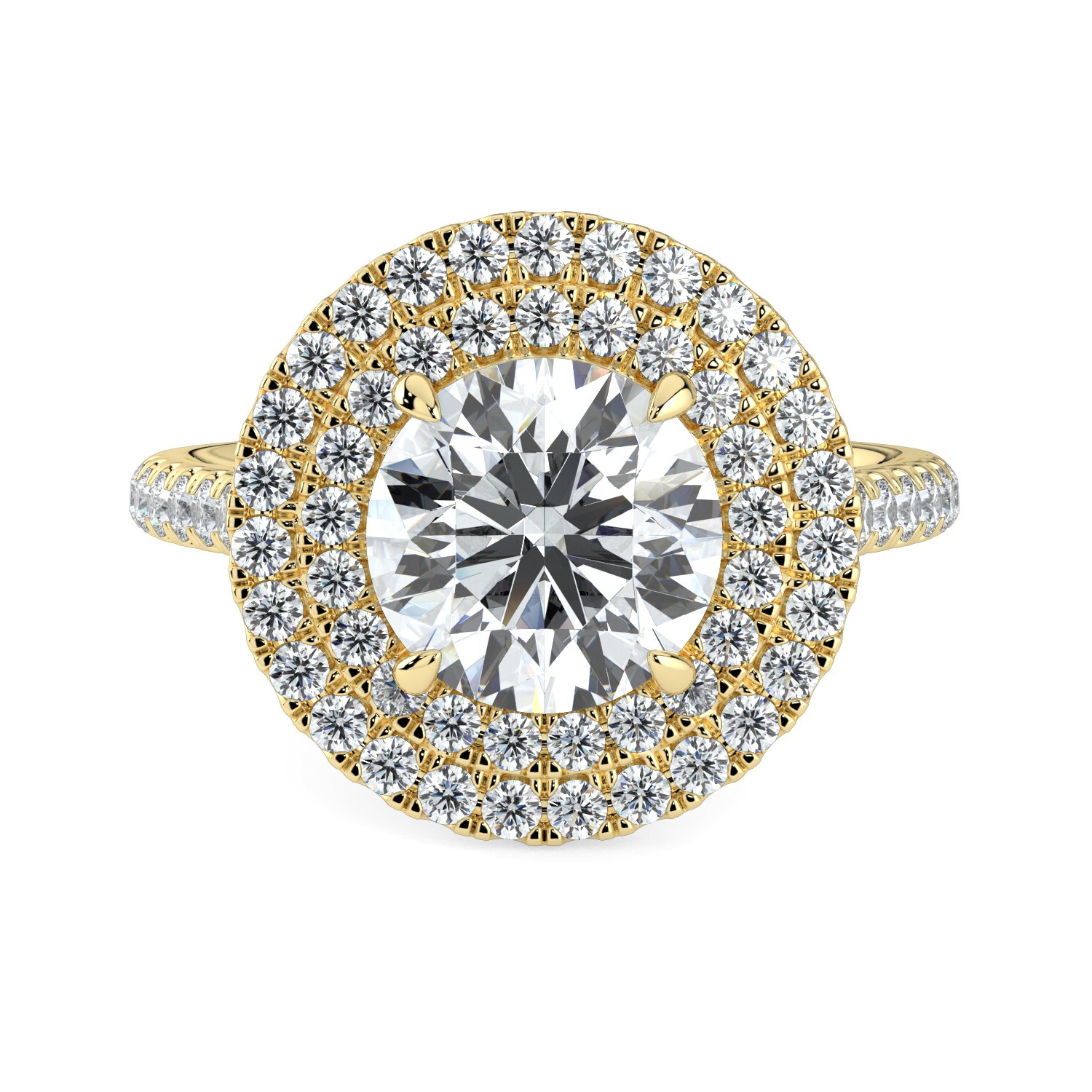 Round Double Halo Engagement Ring