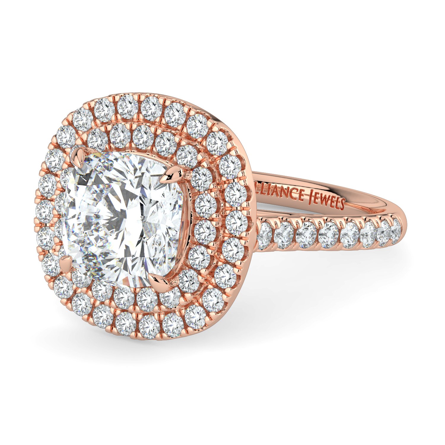 Cushion Double Halo Engagement Ring