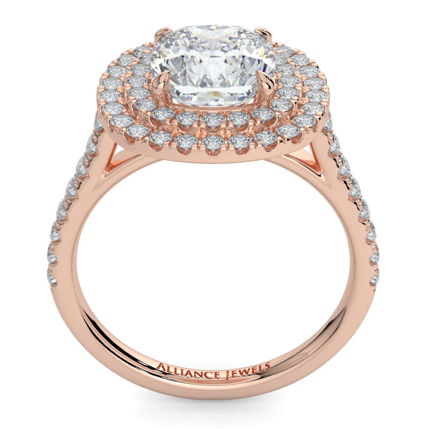 Cushion Double Halo Engagement Ring