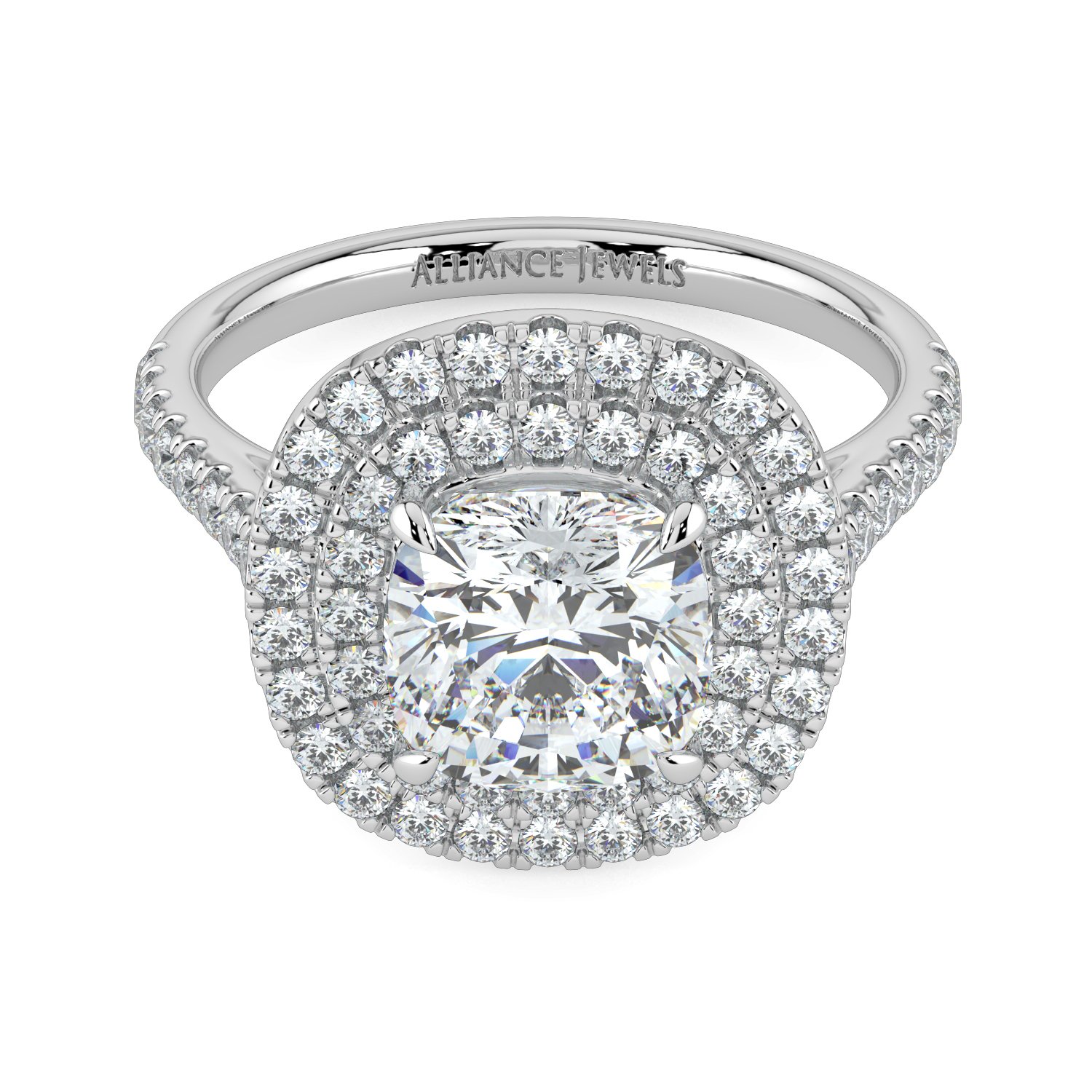 Cushion Double Halo Engagement Ring