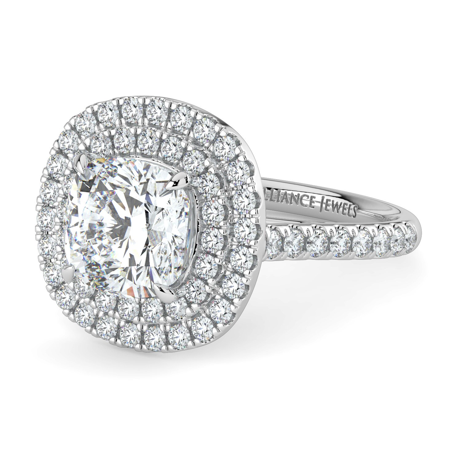 Cushion Double Halo Engagement Ring