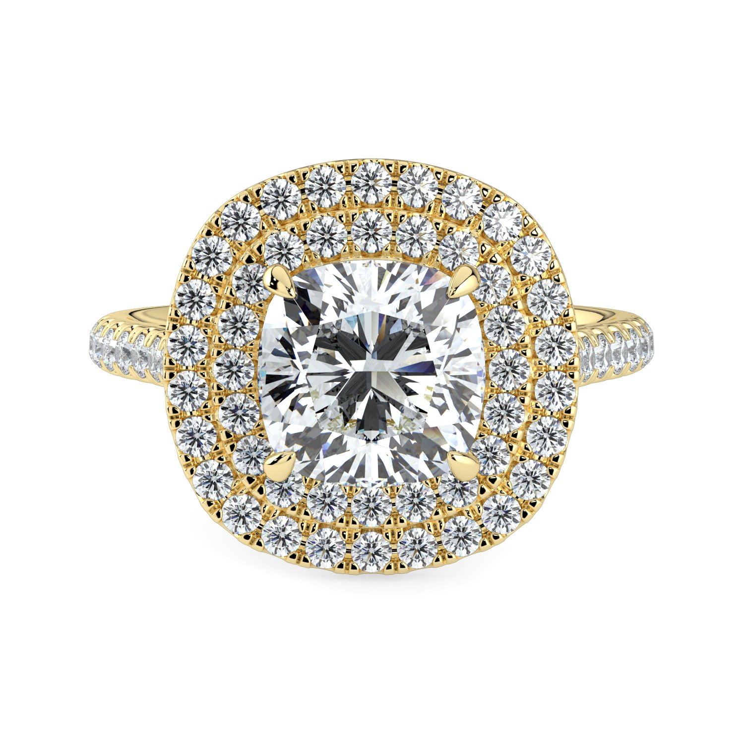 Cushion Double Halo Engagement Ring