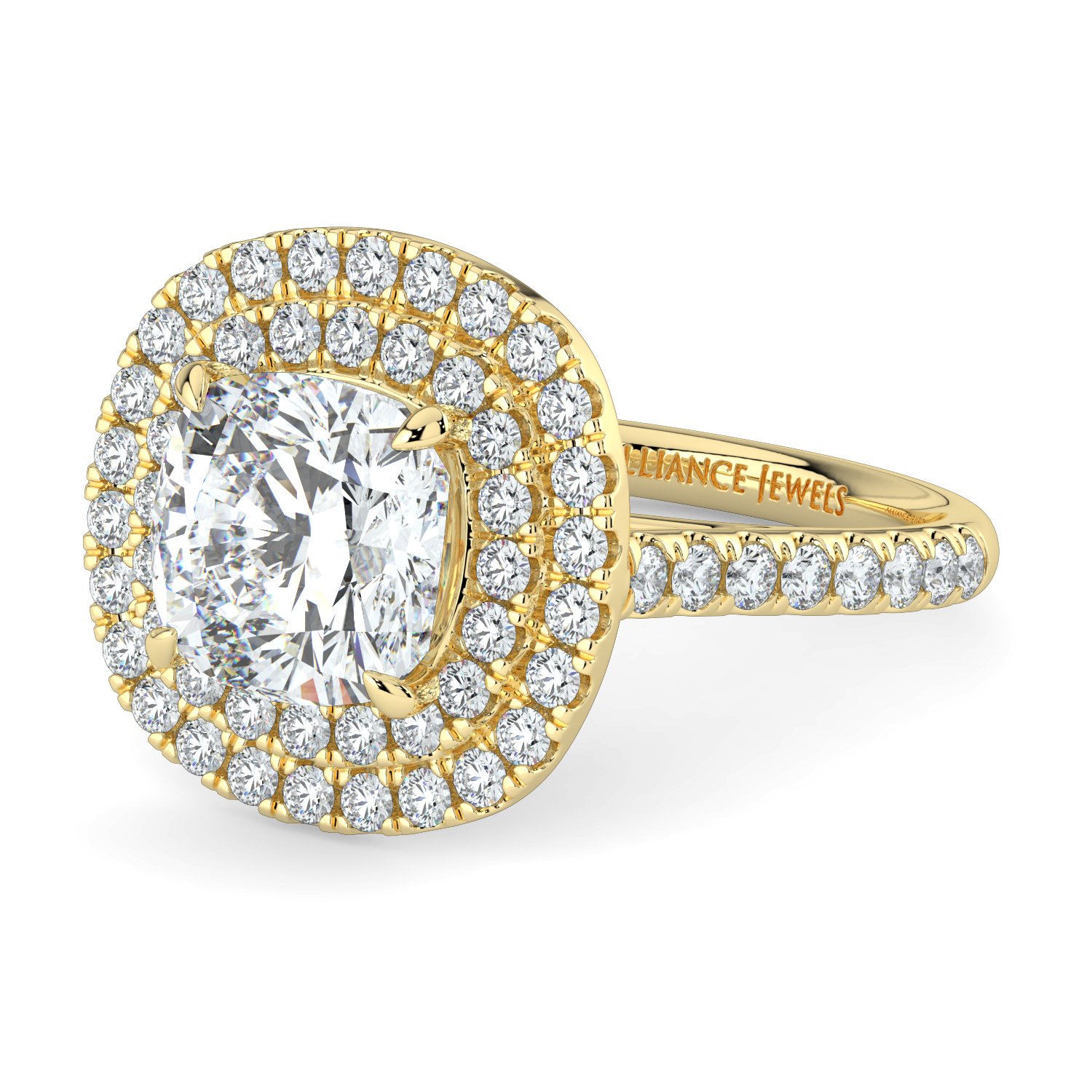 Cushion Double Halo Engagement Ring