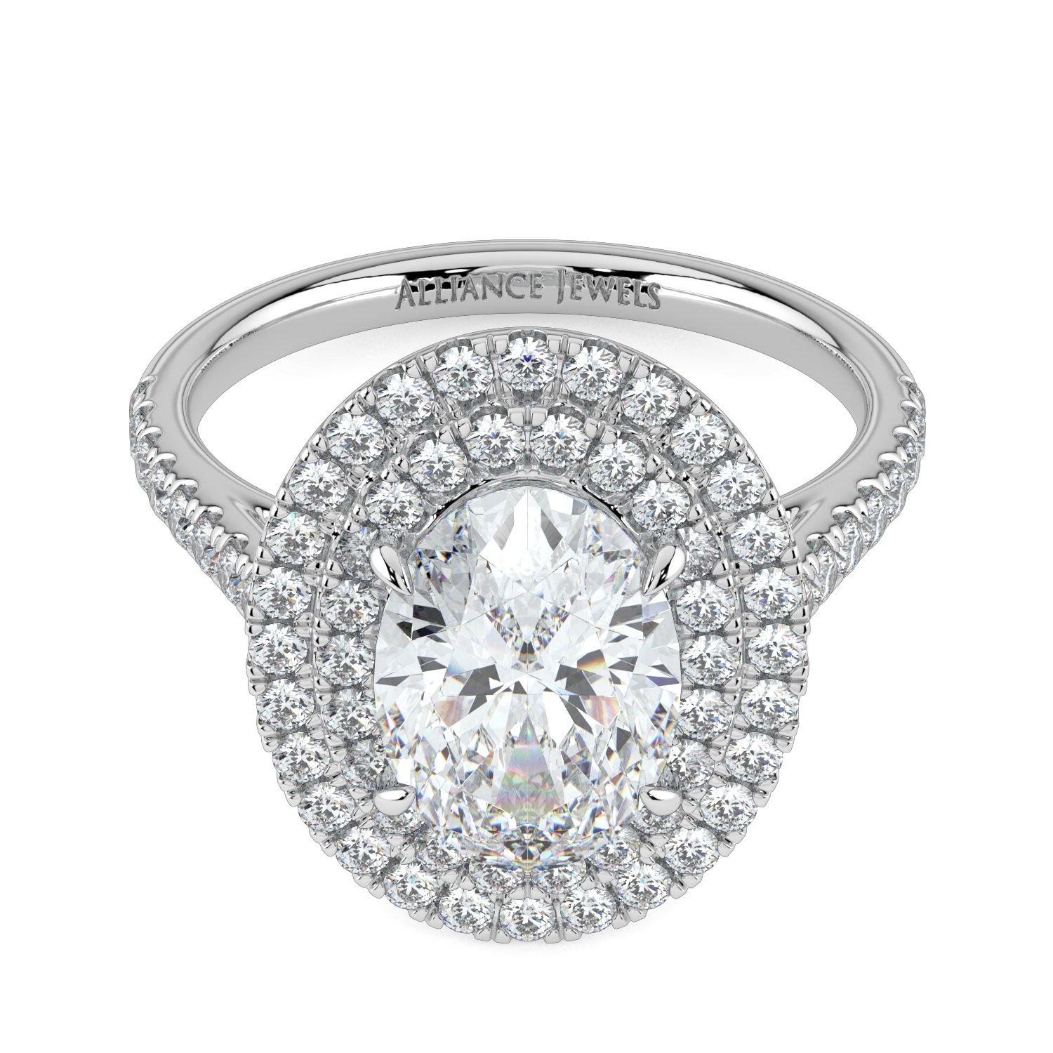 Oval Double Halo Engagement Ring