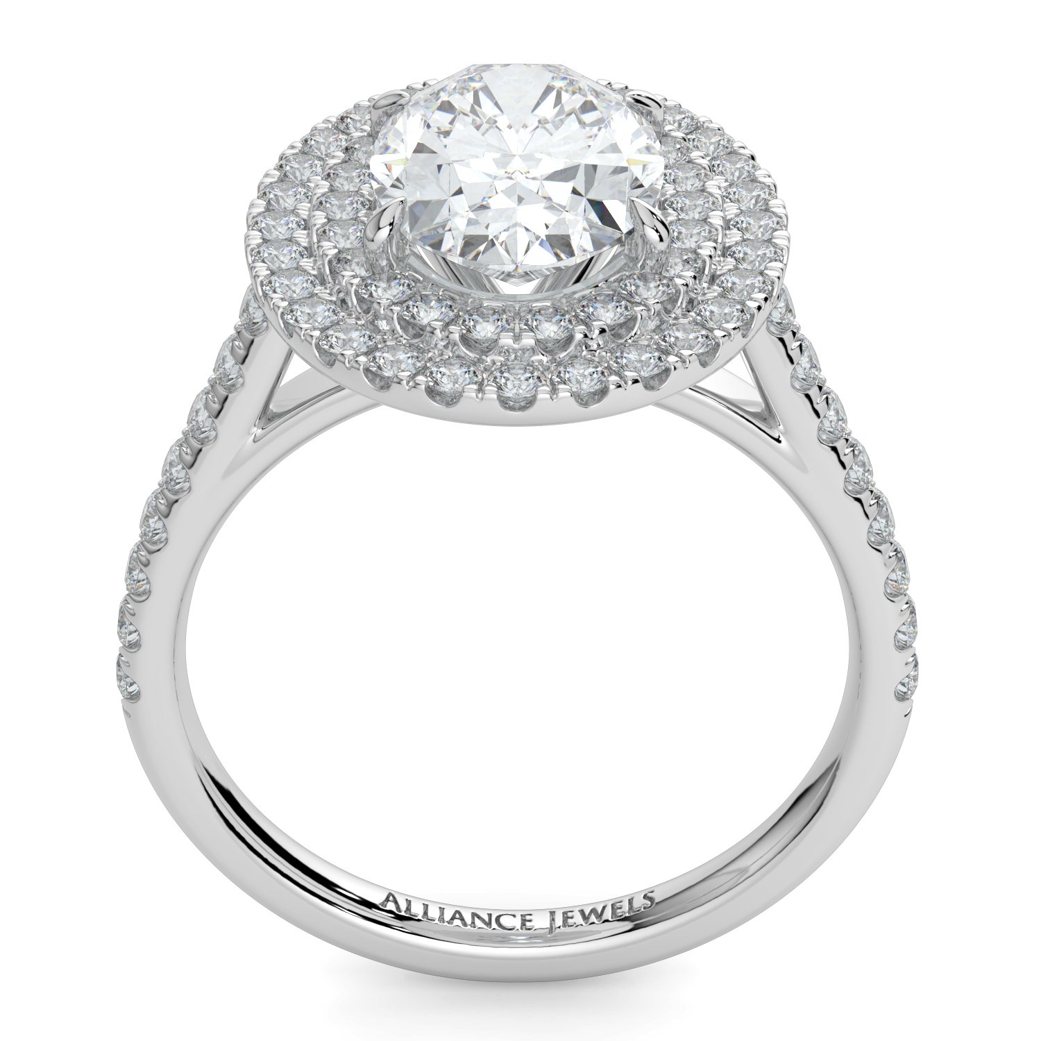 Oval Double Halo Engagement Ring