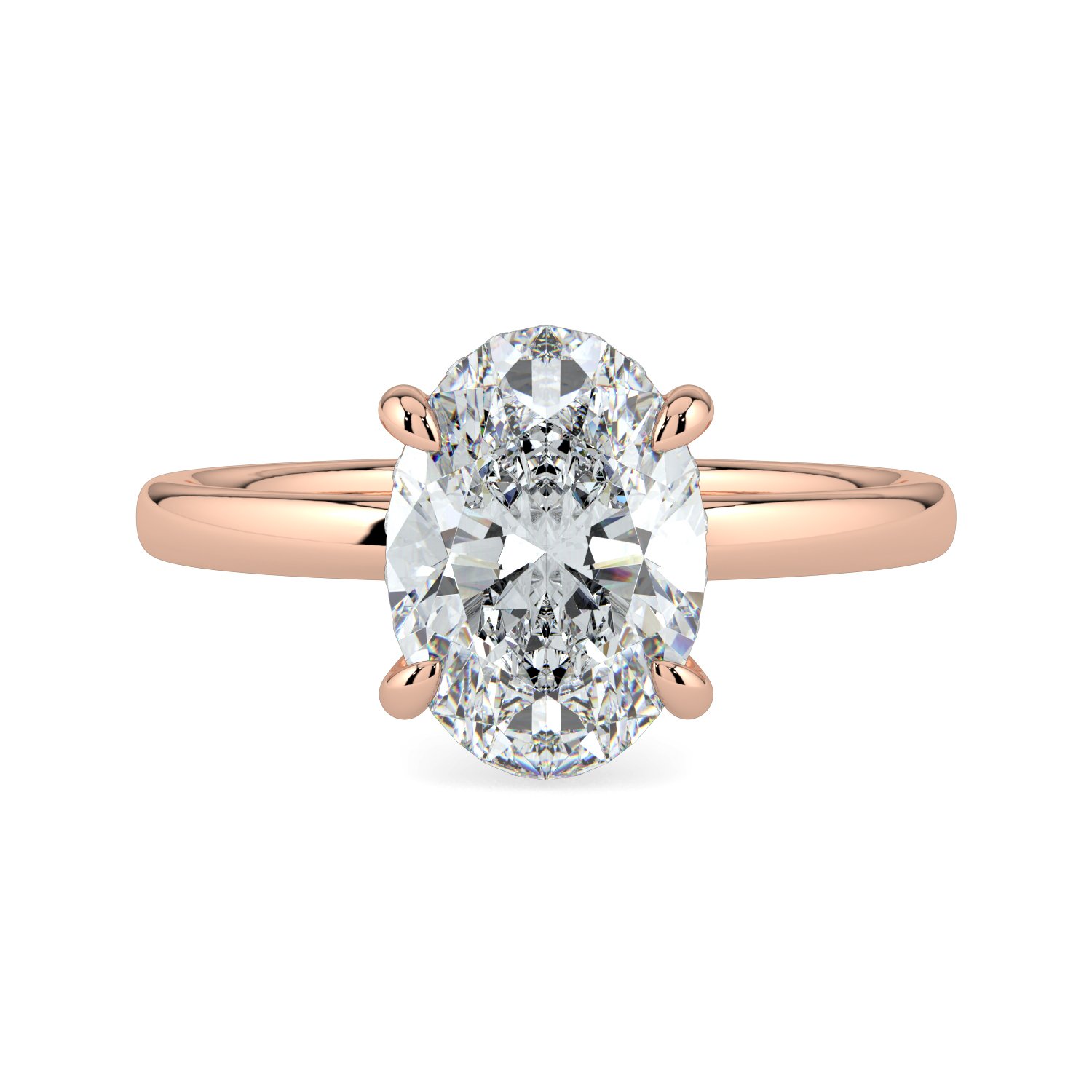 Oval Hidden Halo Engagement Ring